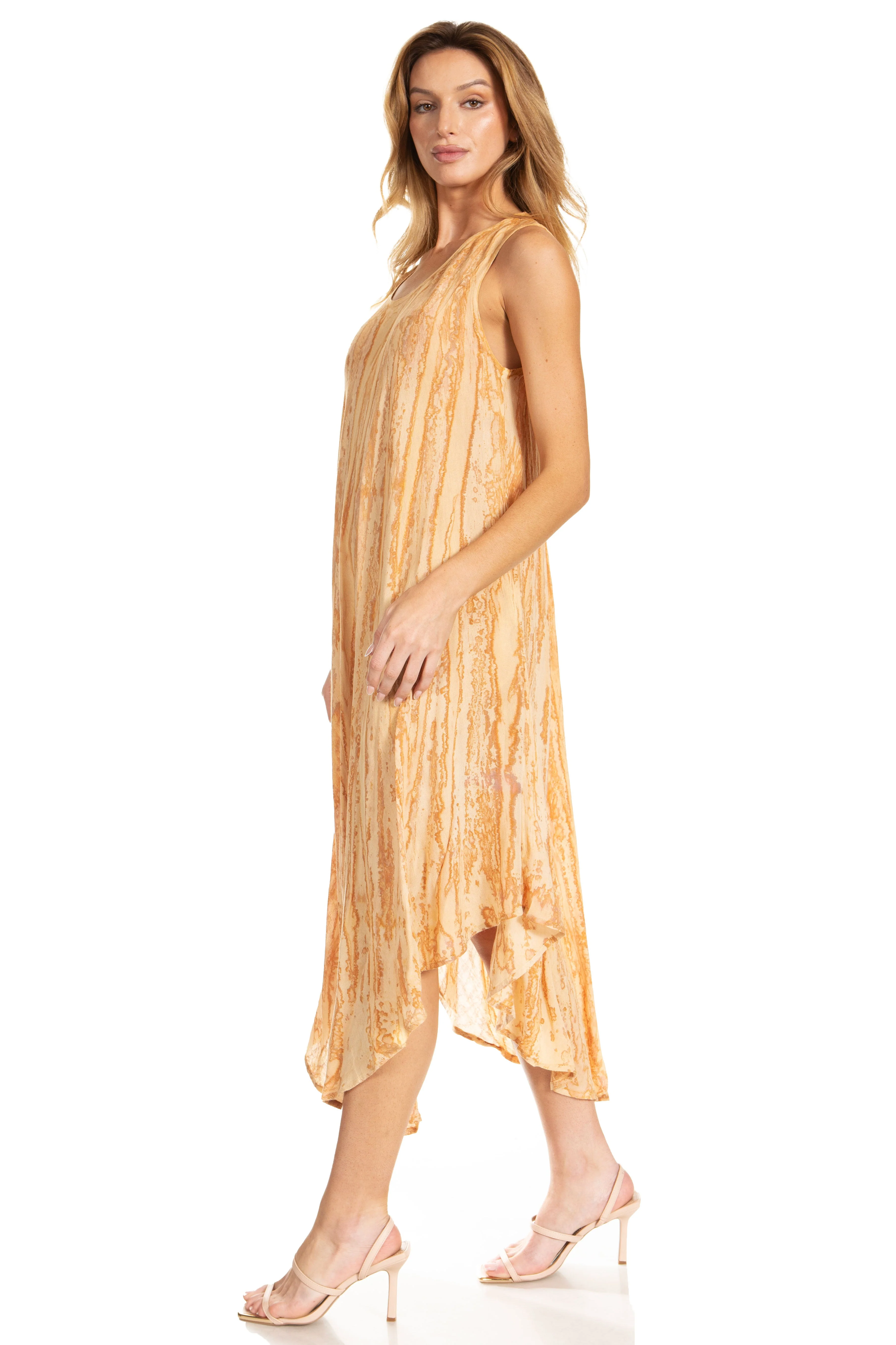 Sakkas Kara Long Draped Sleeveless Marbled Caftan Dress / Cover Up - Image 33