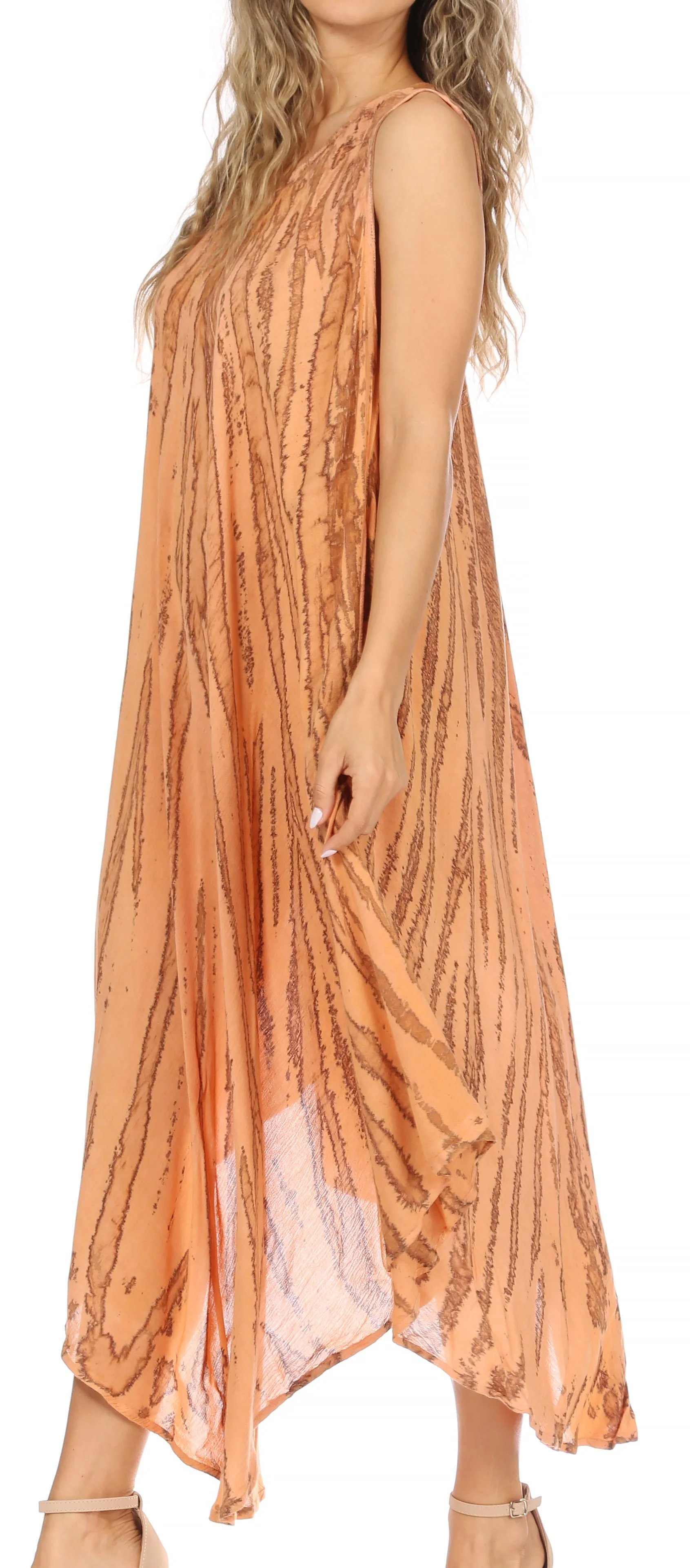 Sakkas Kara Long Draped Sleeveless Marbled Caftan Dress / Cover Up - Image 63