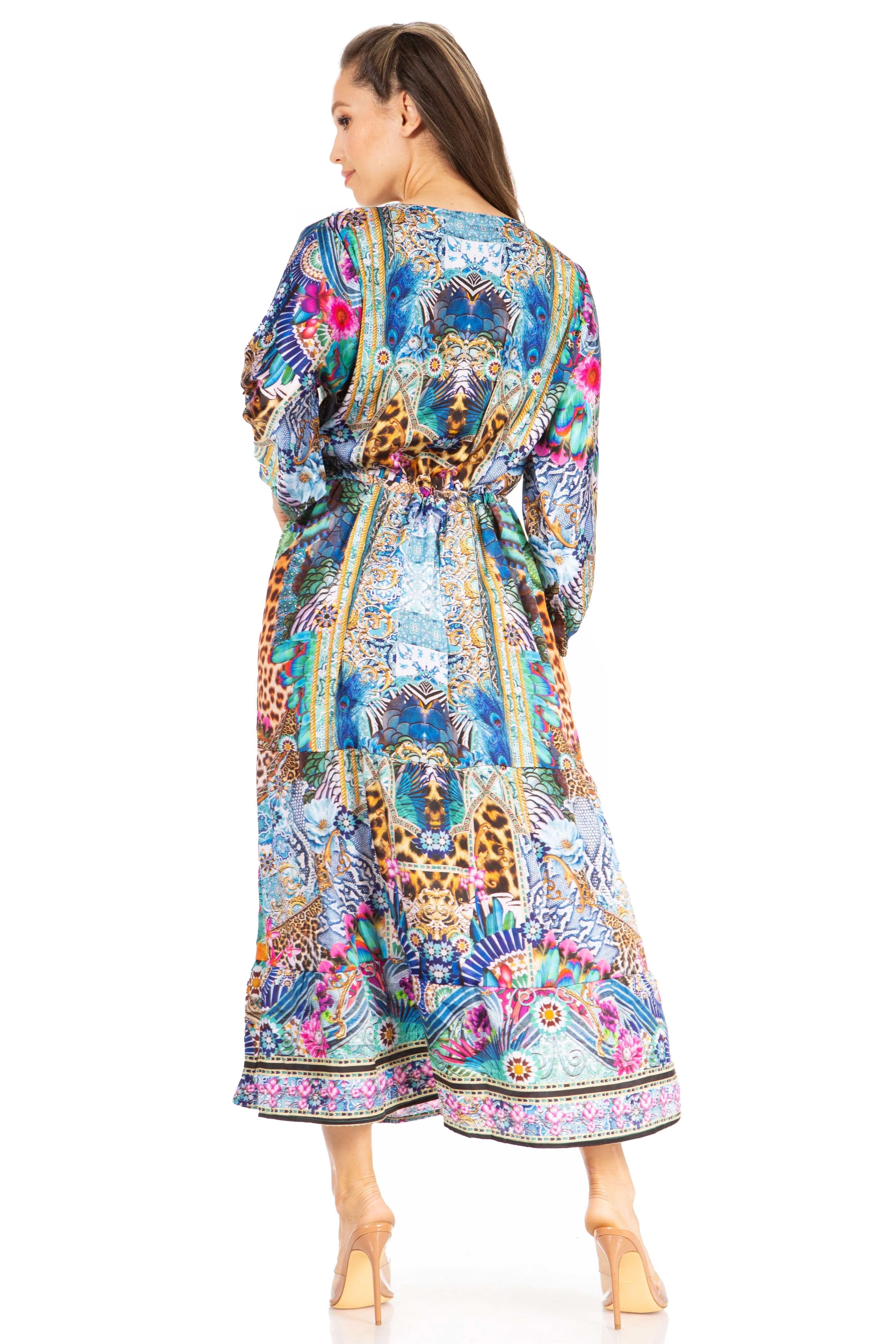 Sakkas Katty Floral Print Women's Boho Maxi Dress - Image 2