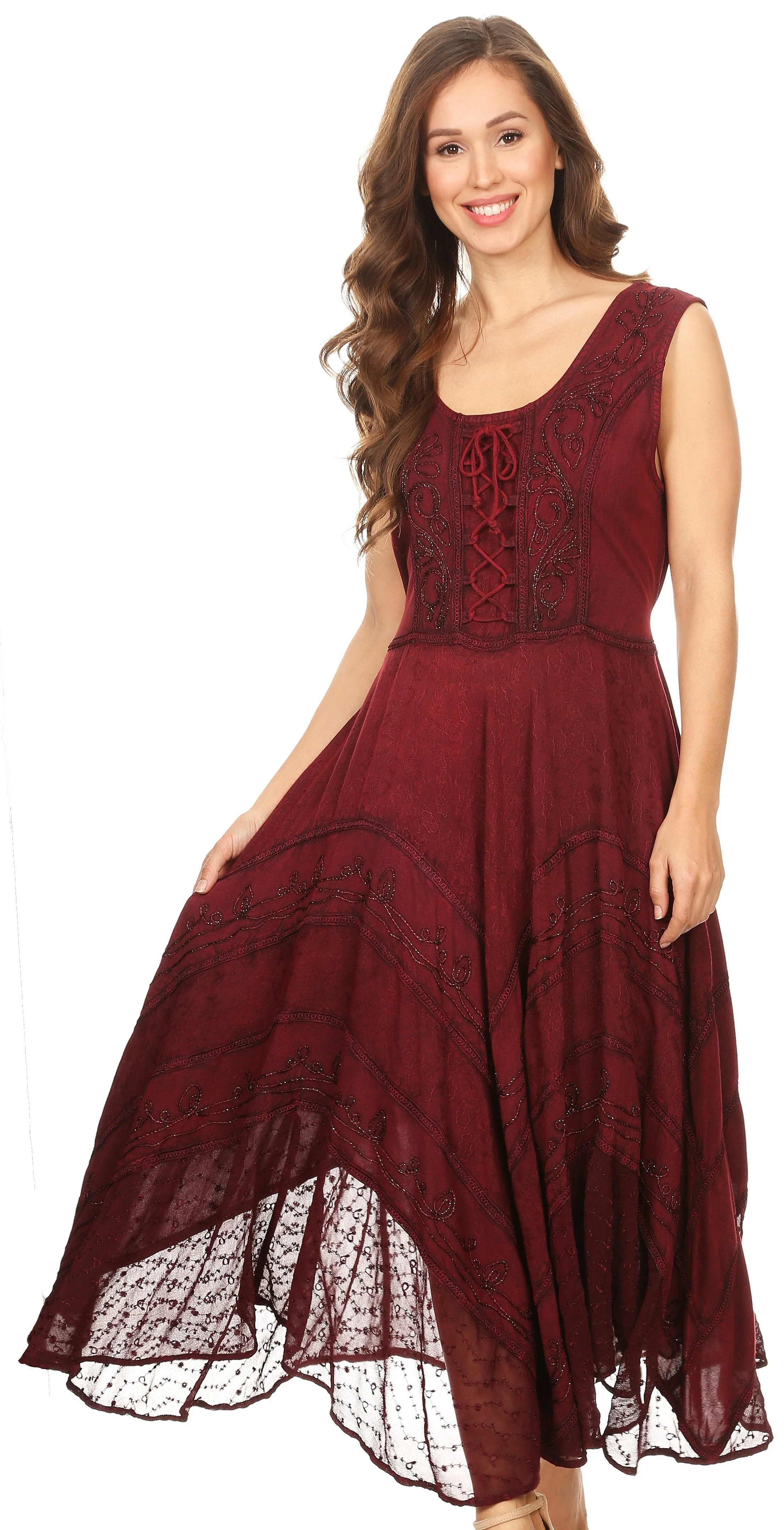 Sakkas Kevina Stonewashed Rayon Embroidered Dress - Image 64