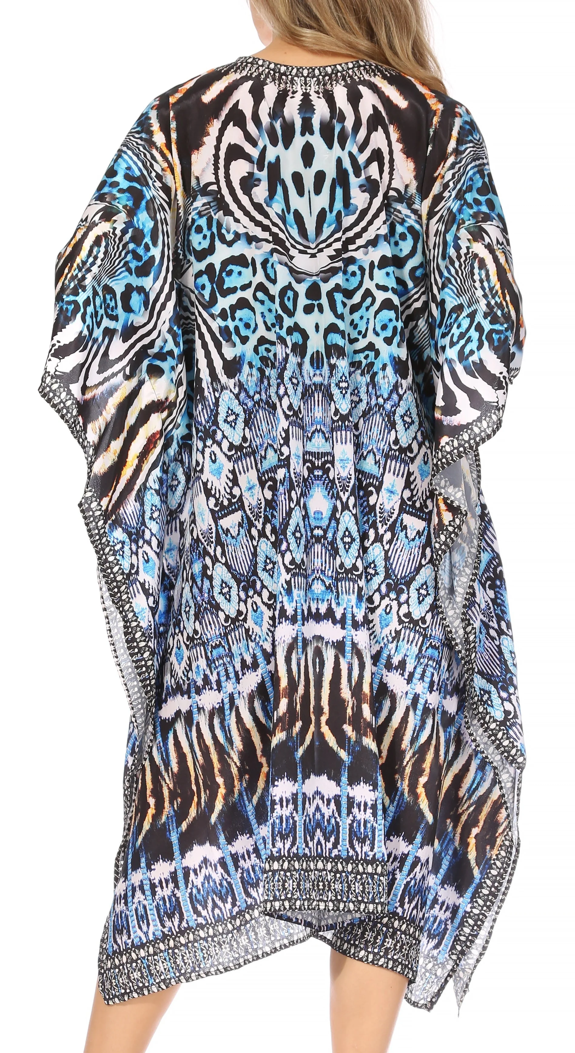 Sakkas Kristy Long Tall Lightweight Caftan Dress / Cover Up With V-Neck Jewels - Image 32