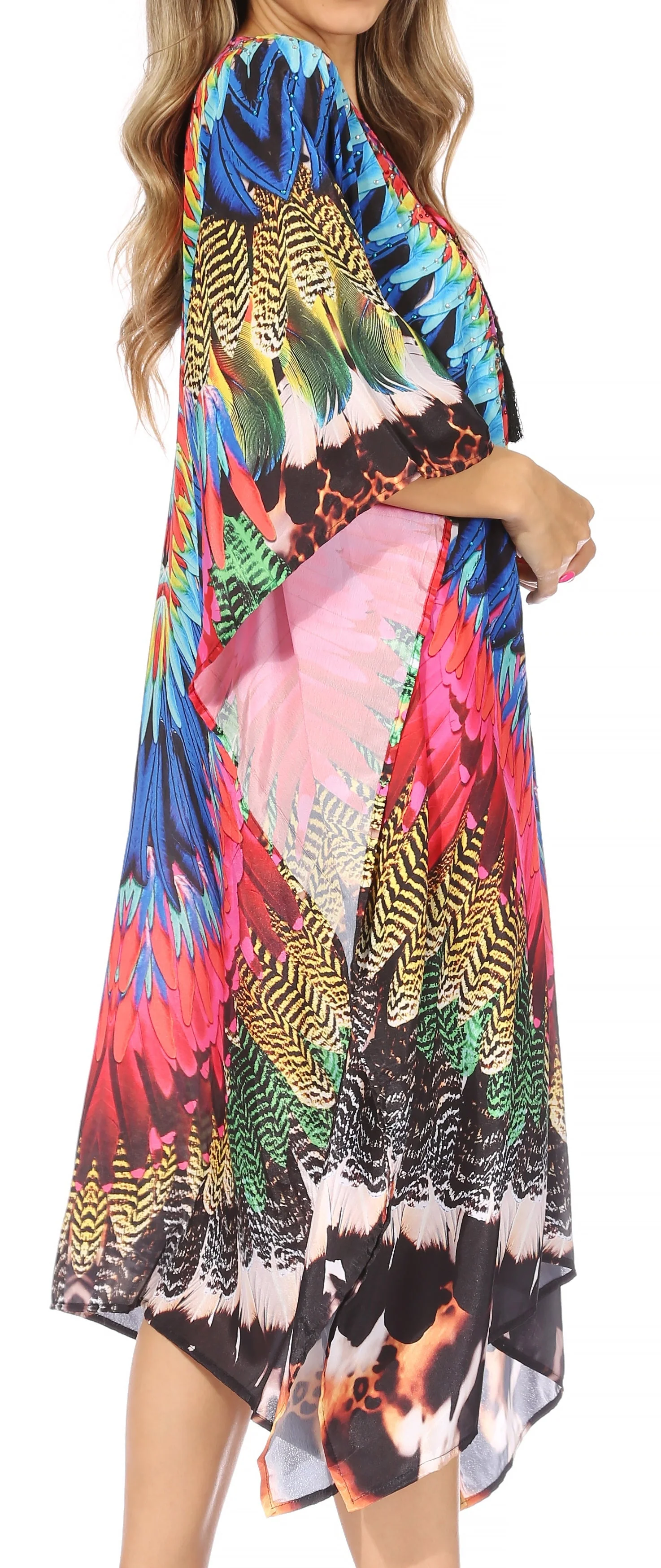 Sakkas Kristy Long Tall Lightweight Caftan Dress / Cover Up With V-Neck Jewels - Image 54