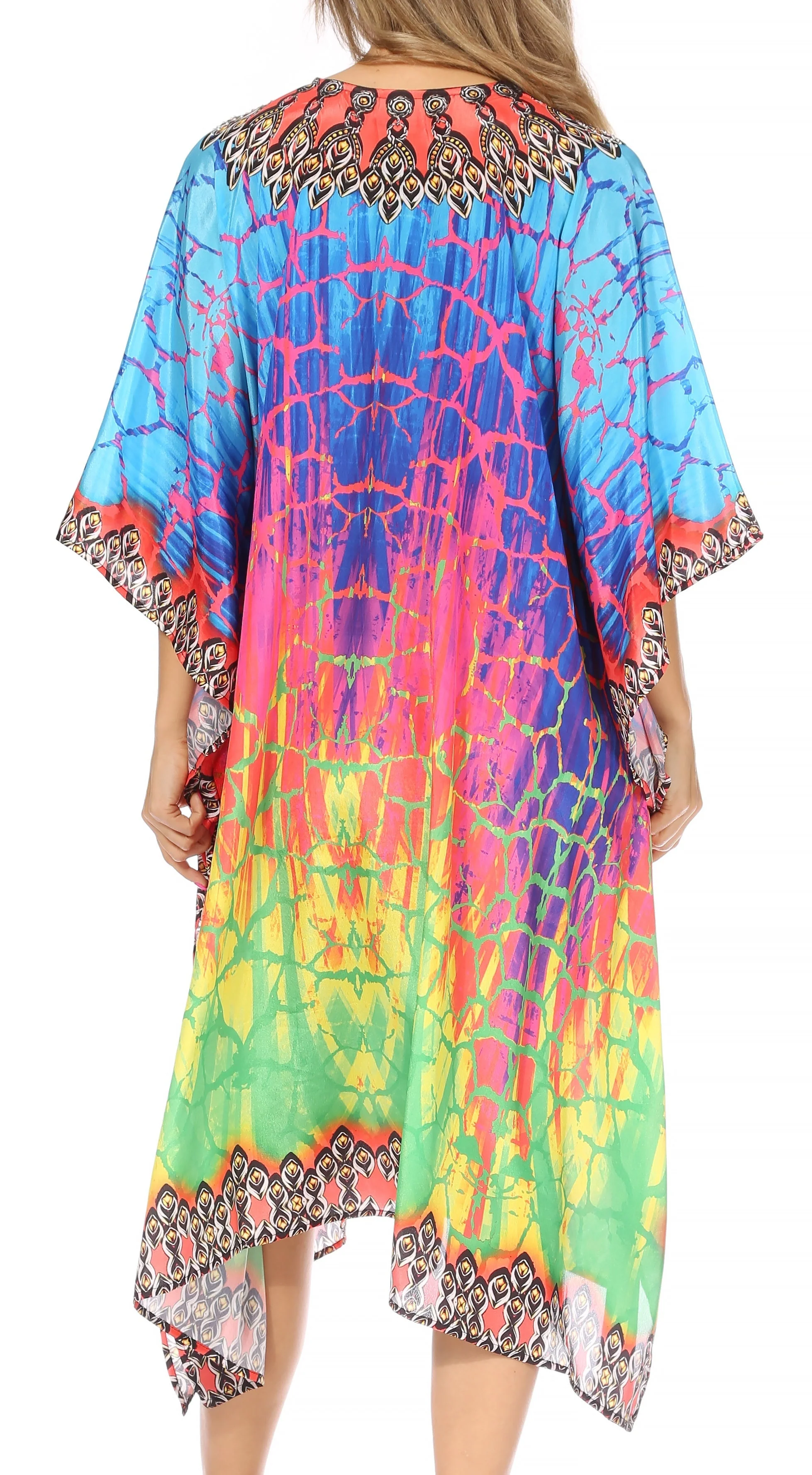 Sakkas Kristy Long Tall Lightweight Caftan Dress / Cover Up With V-Neck Jewels - Image 72