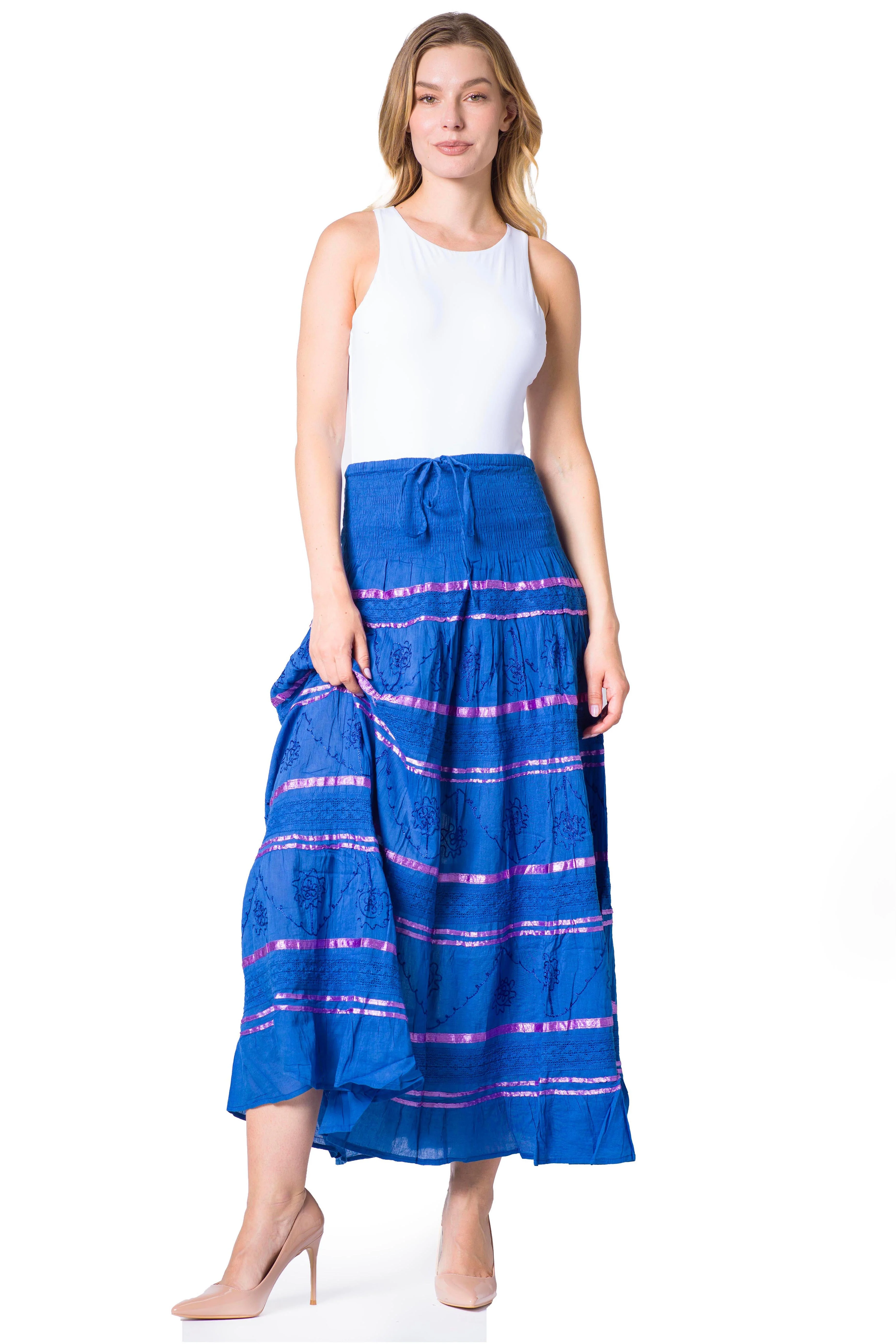 Sakkas Lace and Ribbon Peasant Boho Skirt - Image 41