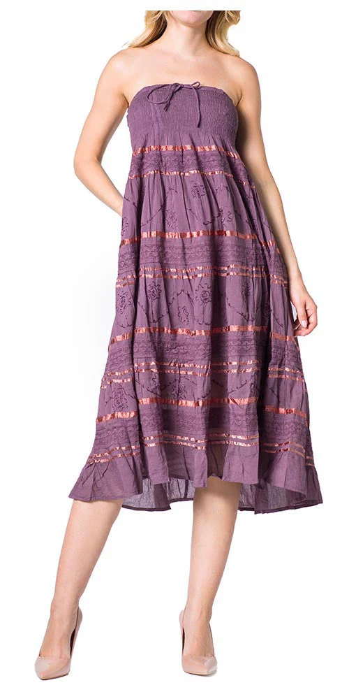 Sakkas Lace and Ribbon Peasant Boho Skirt - Image 48