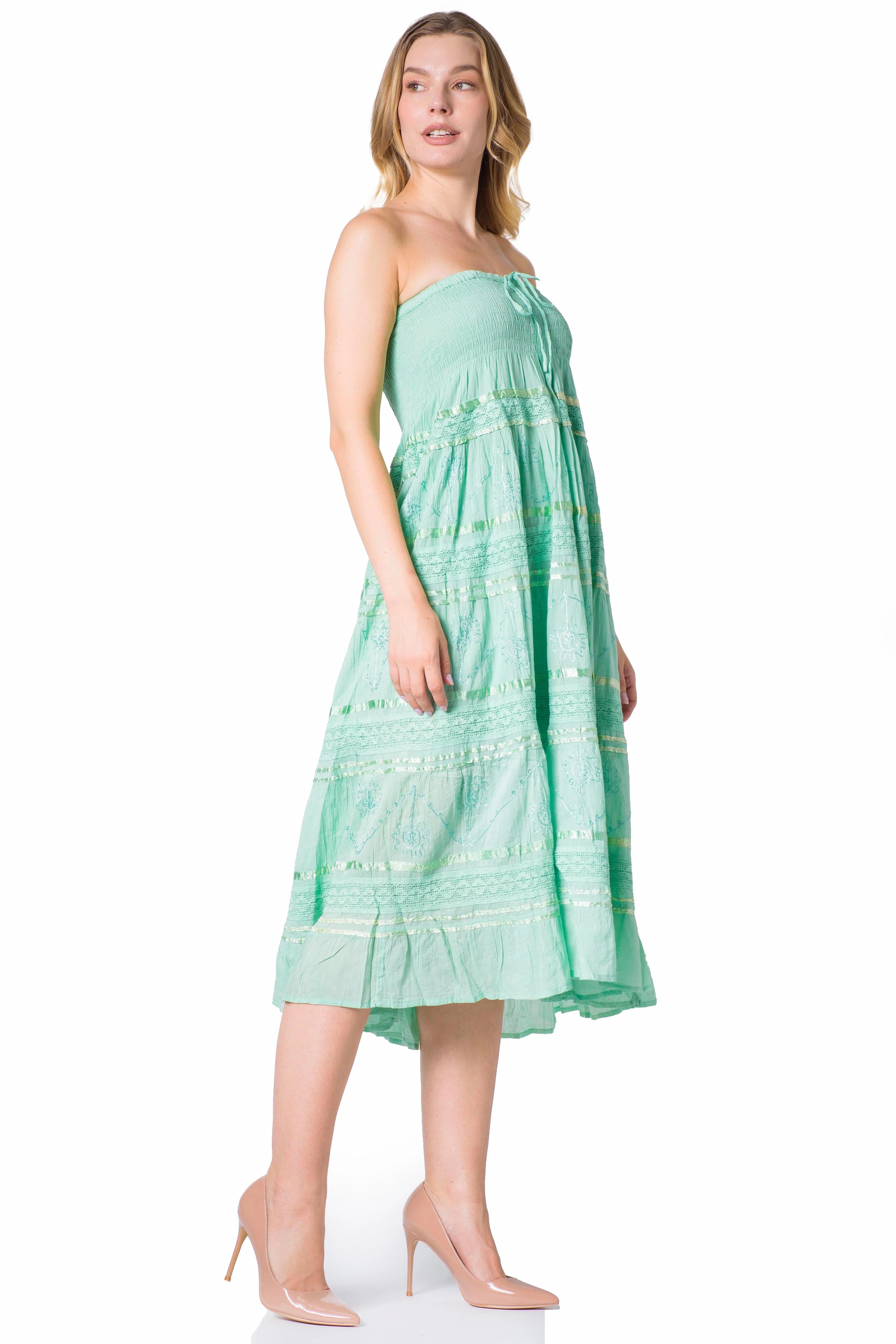 Sakkas Lace and Ribbon Peasant Boho Skirt - Image 56