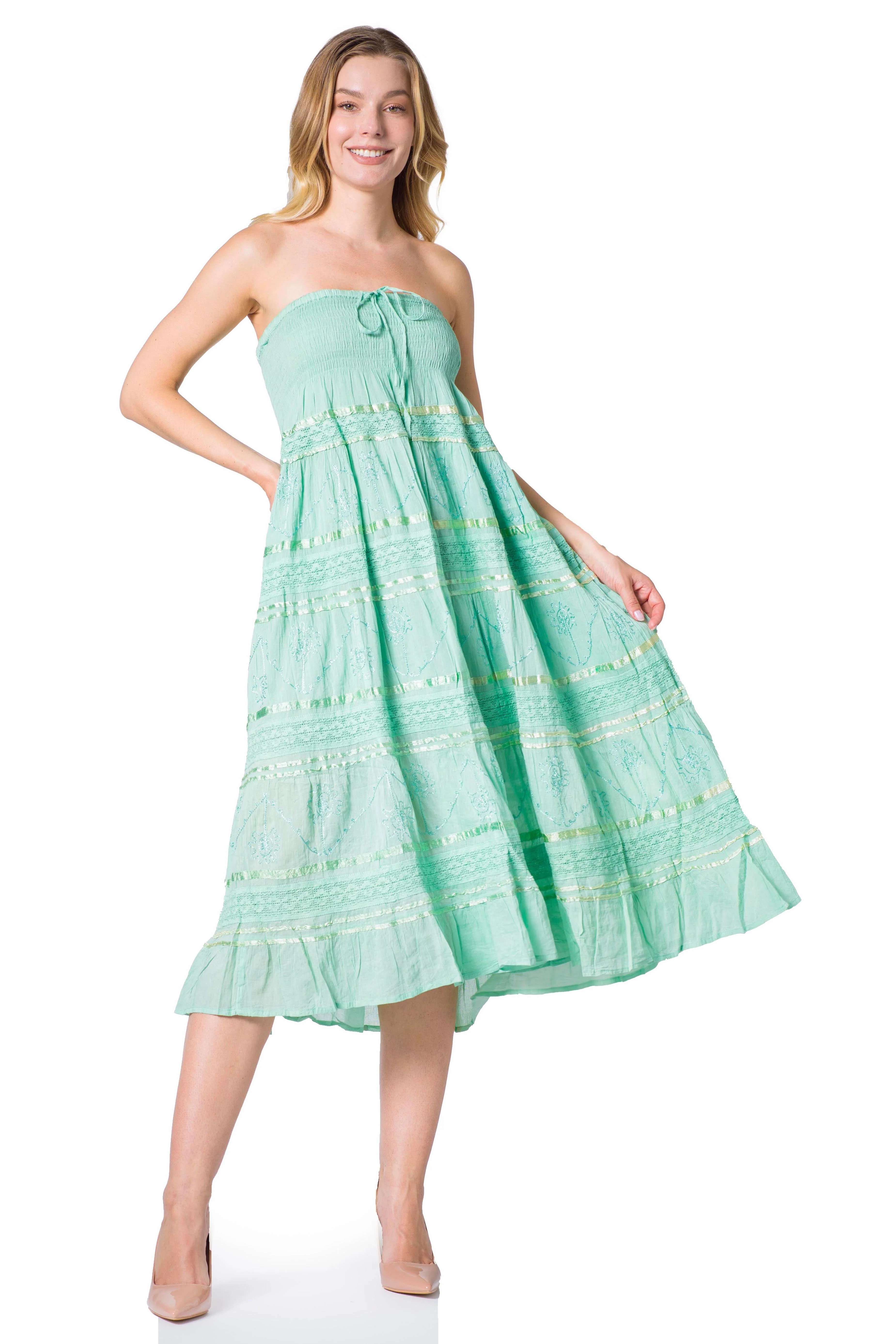 Sakkas Lace and Ribbon Peasant Boho Skirt - Image 57