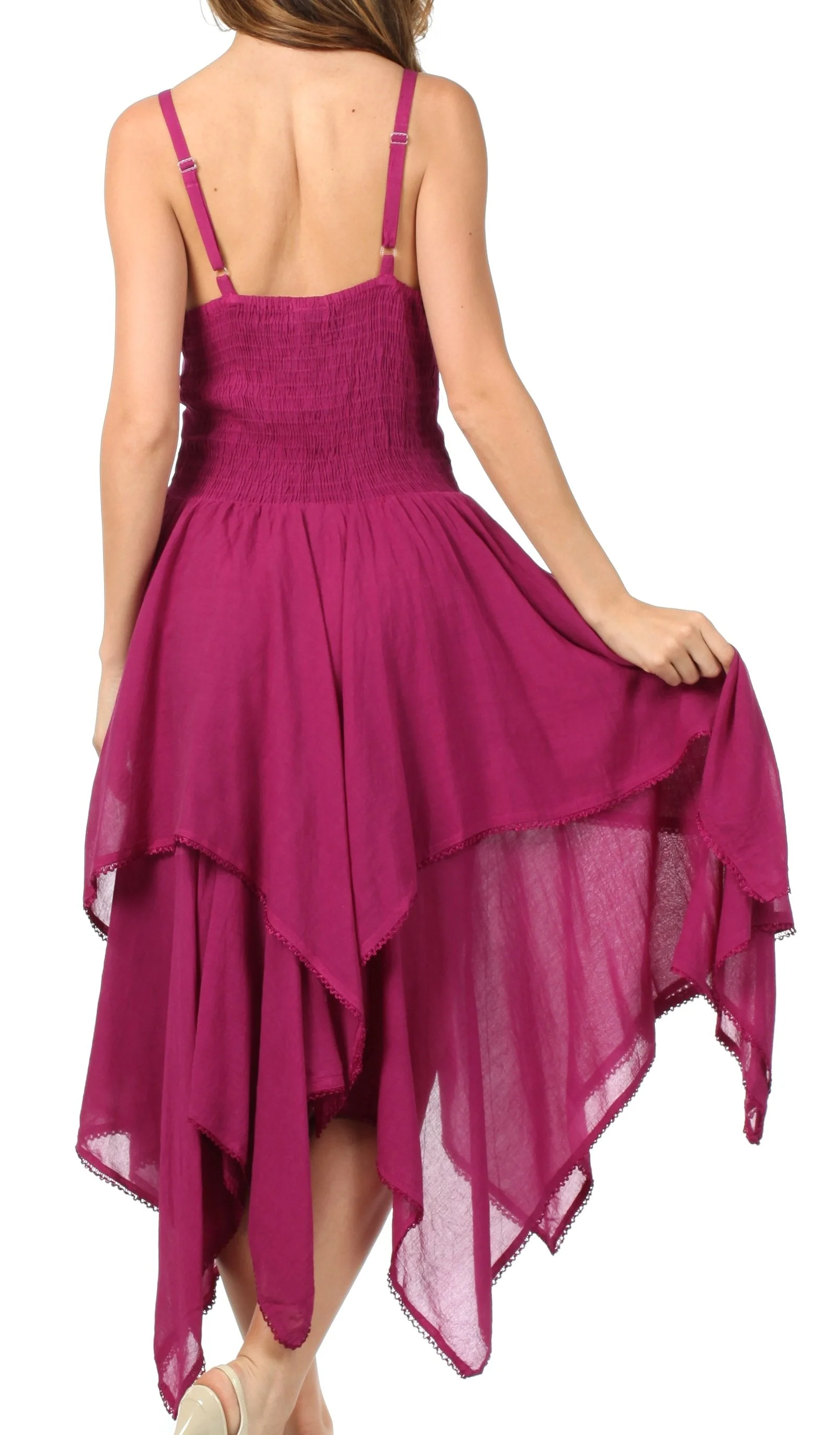 Sakkas Lady Mary Jacquard Corset Style Bodice Lightweight Handkerchief Hem Dress - Image 22