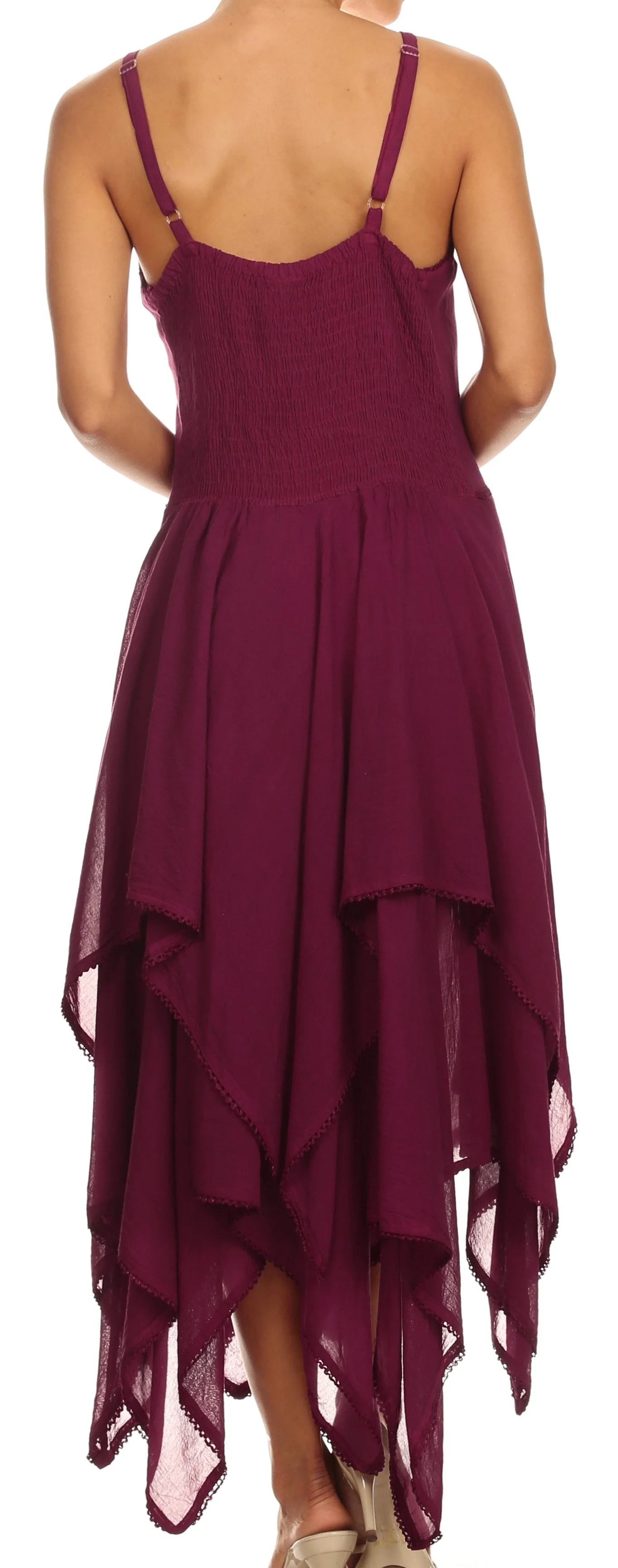 Sakkas Lady Mary Jacquard Corset Style Bodice Lightweight Handkerchief Hem Dress - Image 62