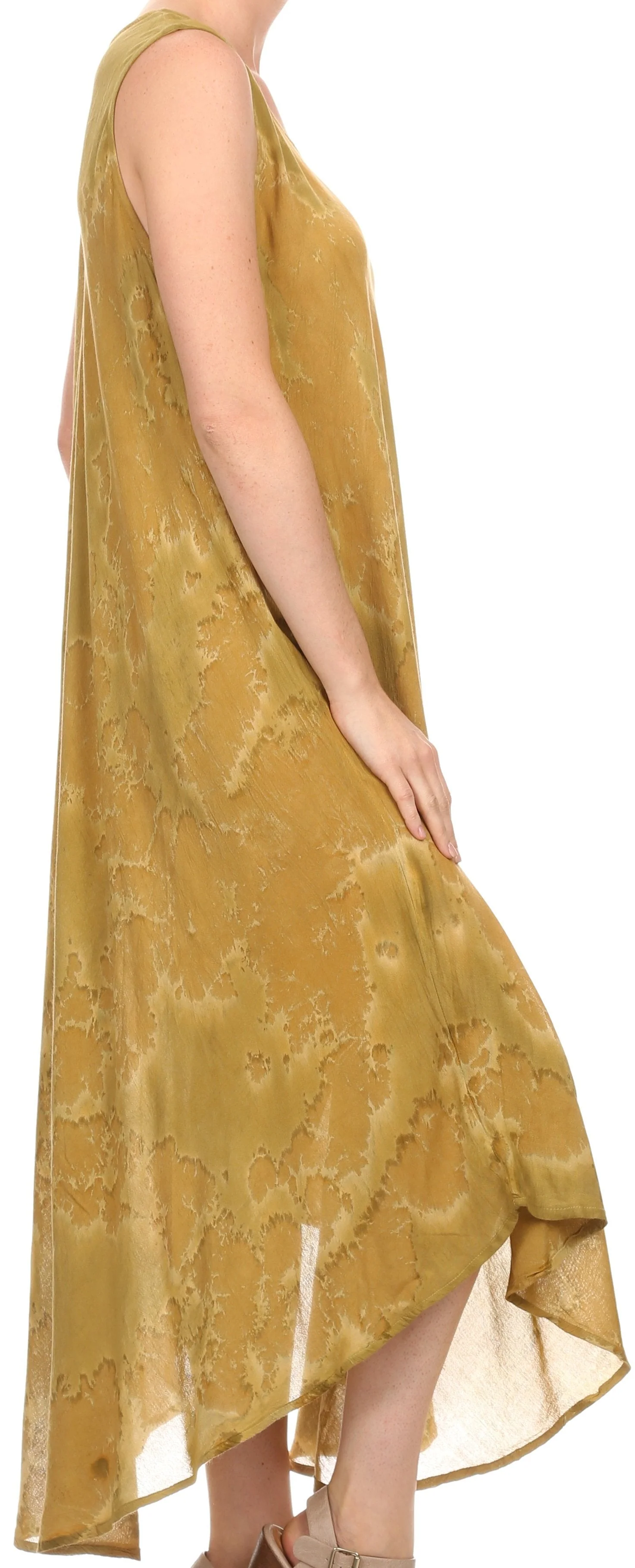 Sakkas Laeila Tie Dye Washed Long Sleeveless Tank Top Caftan Dress / Cover Up - Image 18