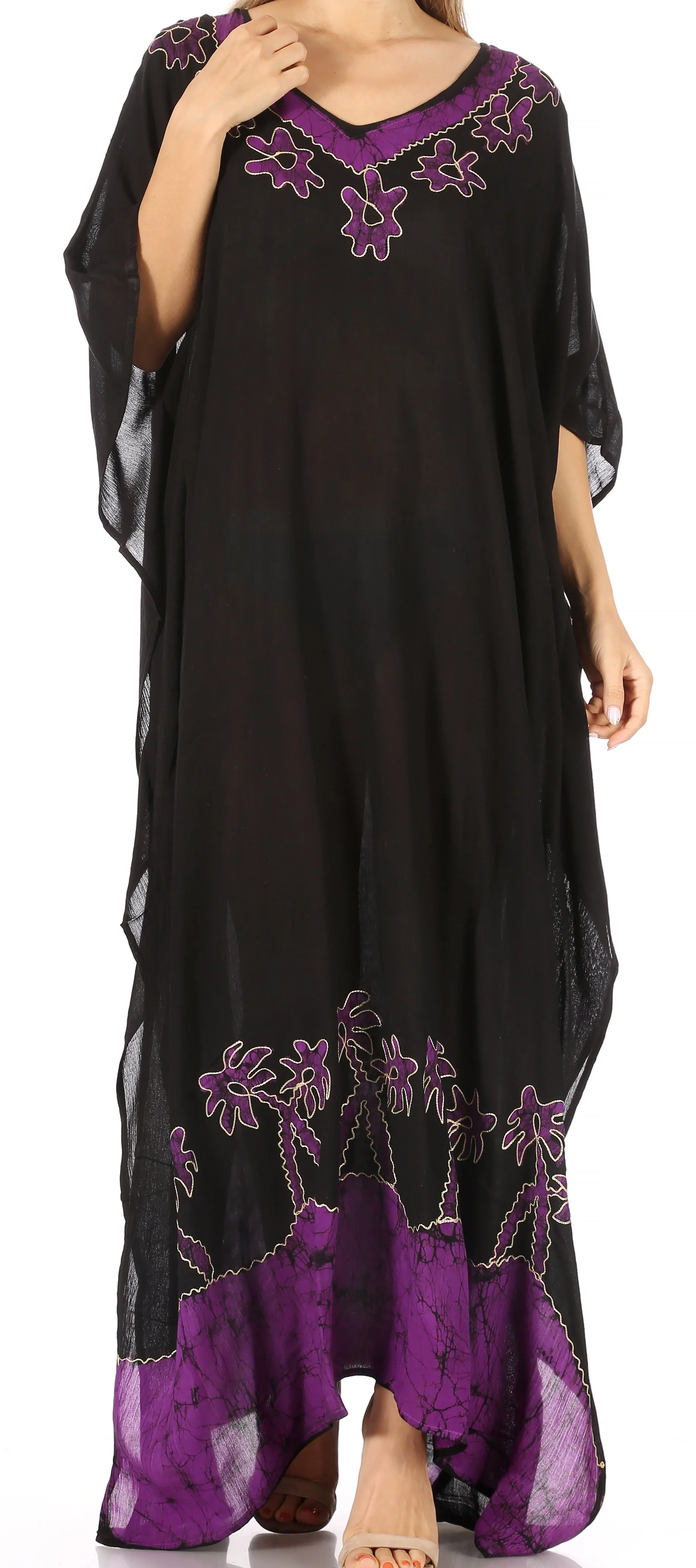 Sakkas Leonor Women's Boho Casual Long Maxi Caftan Dress Kaftan Cover-up LougeWear - Image 11