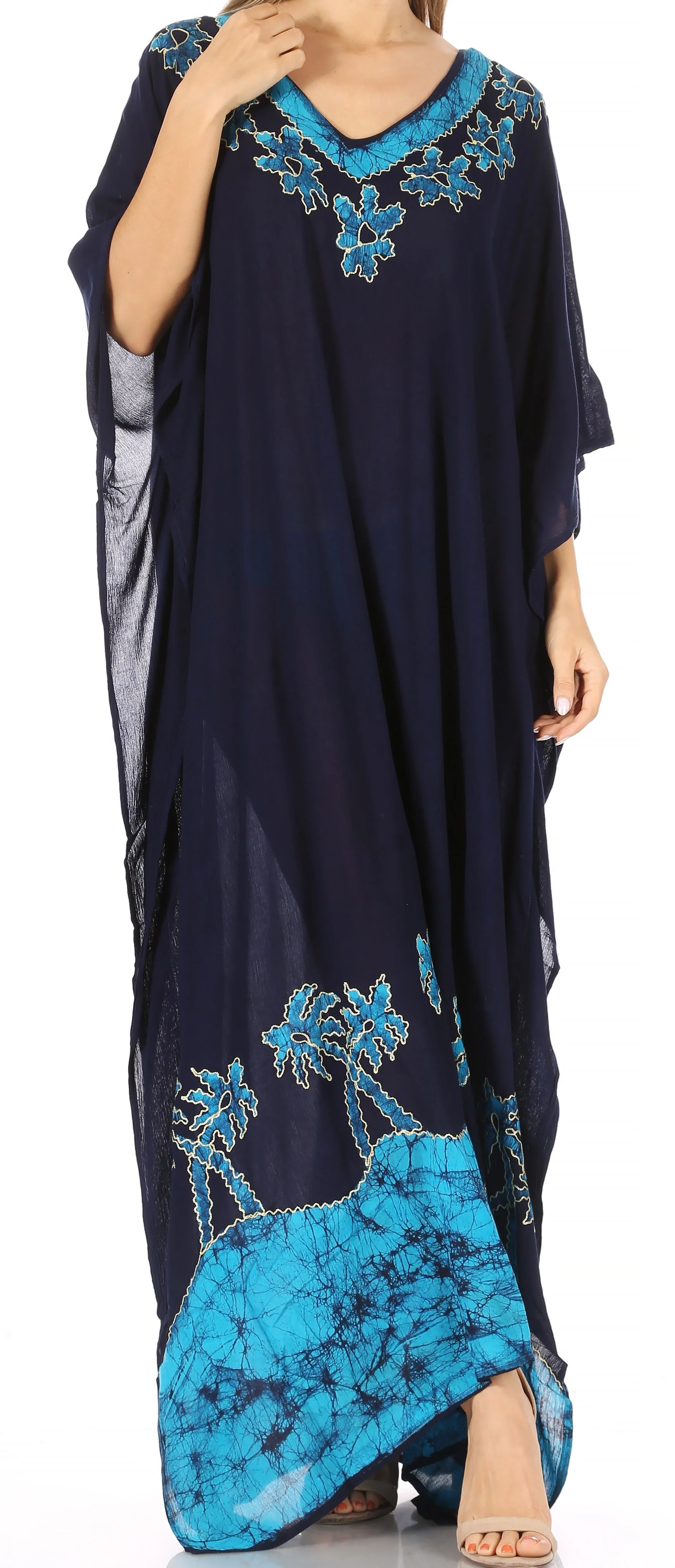Sakkas Leonor Women's Boho Casual Long Maxi Caftan Dress Kaftan Cover-up LougeWear - Image 16