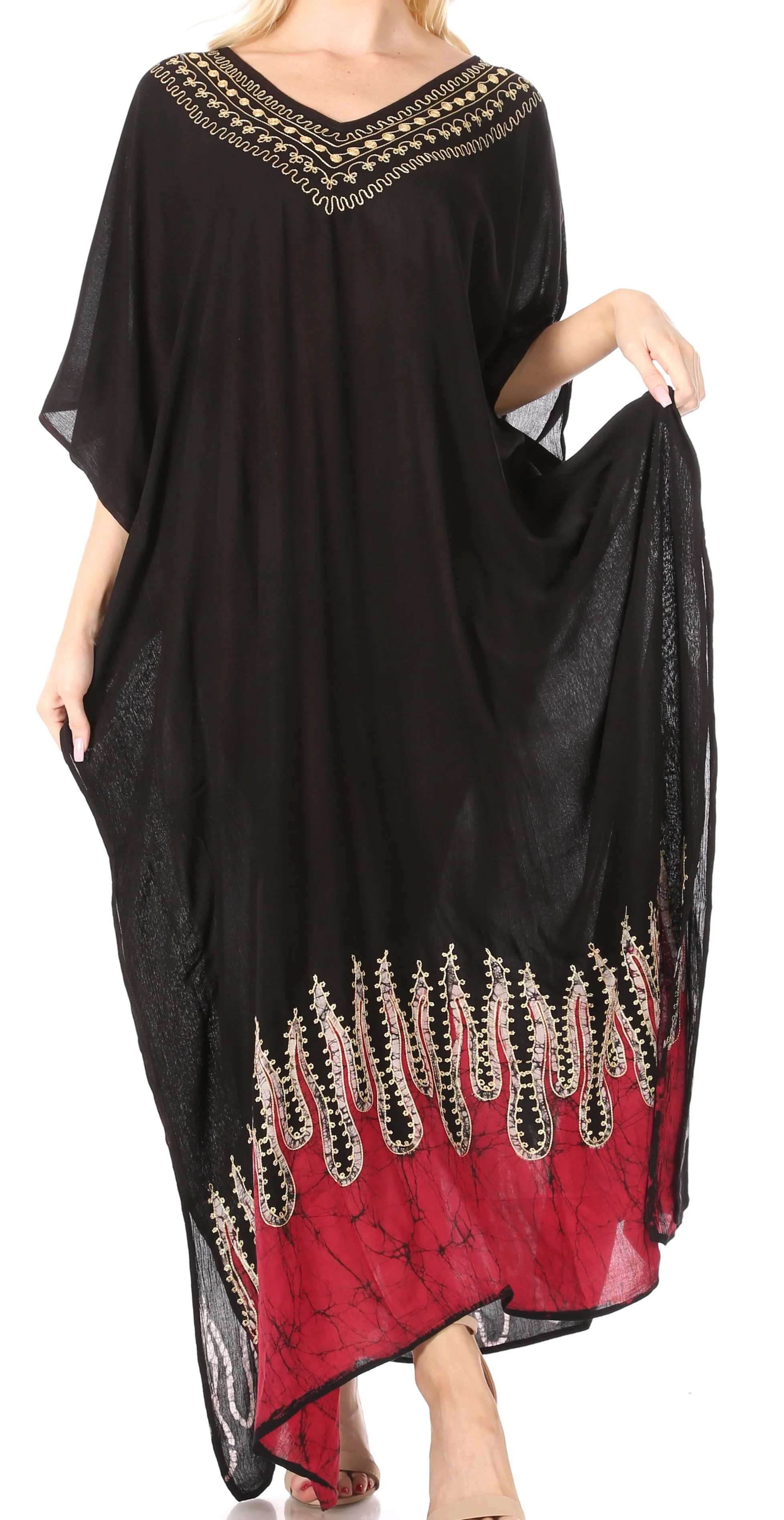 Sakkas Leonor Women's Boho Casual Long Maxi Caftan Dress Kaftan Cover-up LougeWear - Image 31
