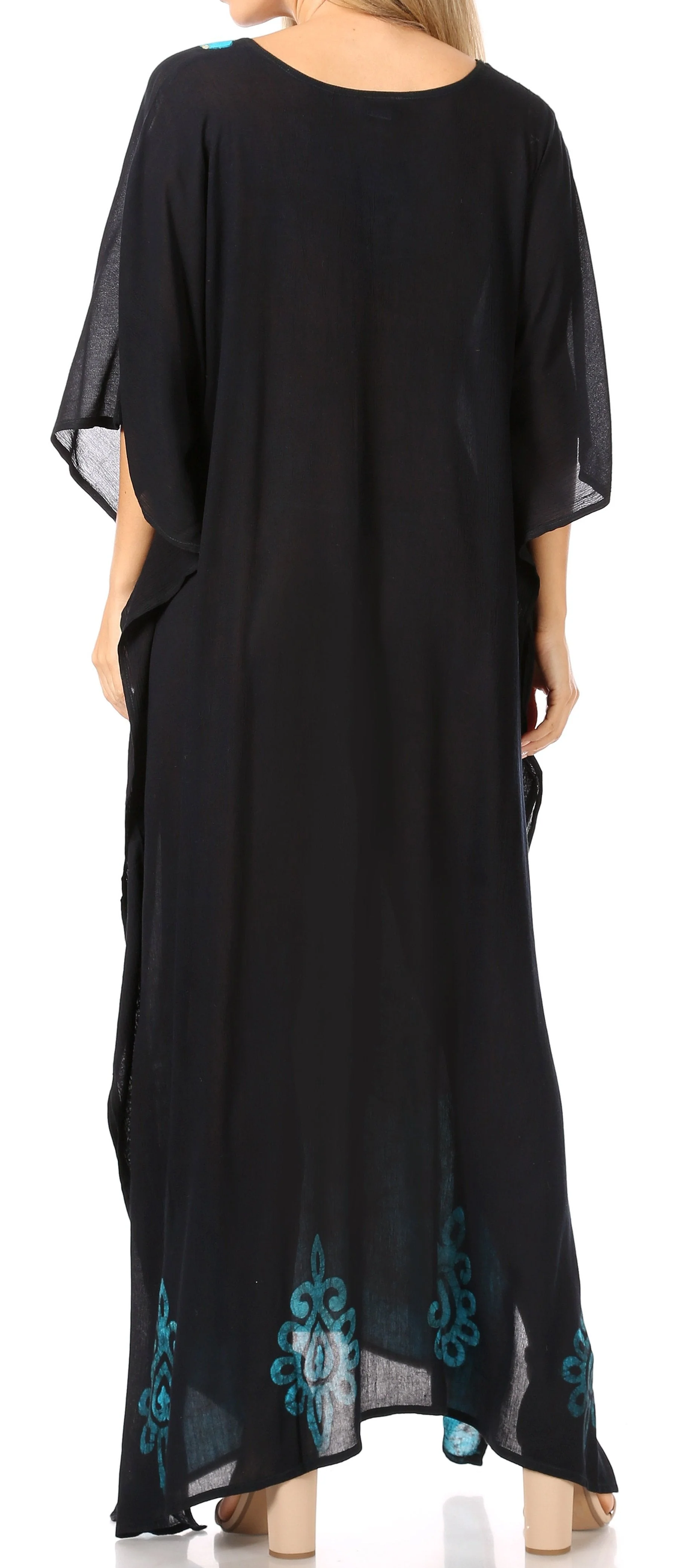 Sakkas Leonor Women's Boho Casual Long Maxi Caftan Dress Kaftan Cover-up LougeWear - Image 57