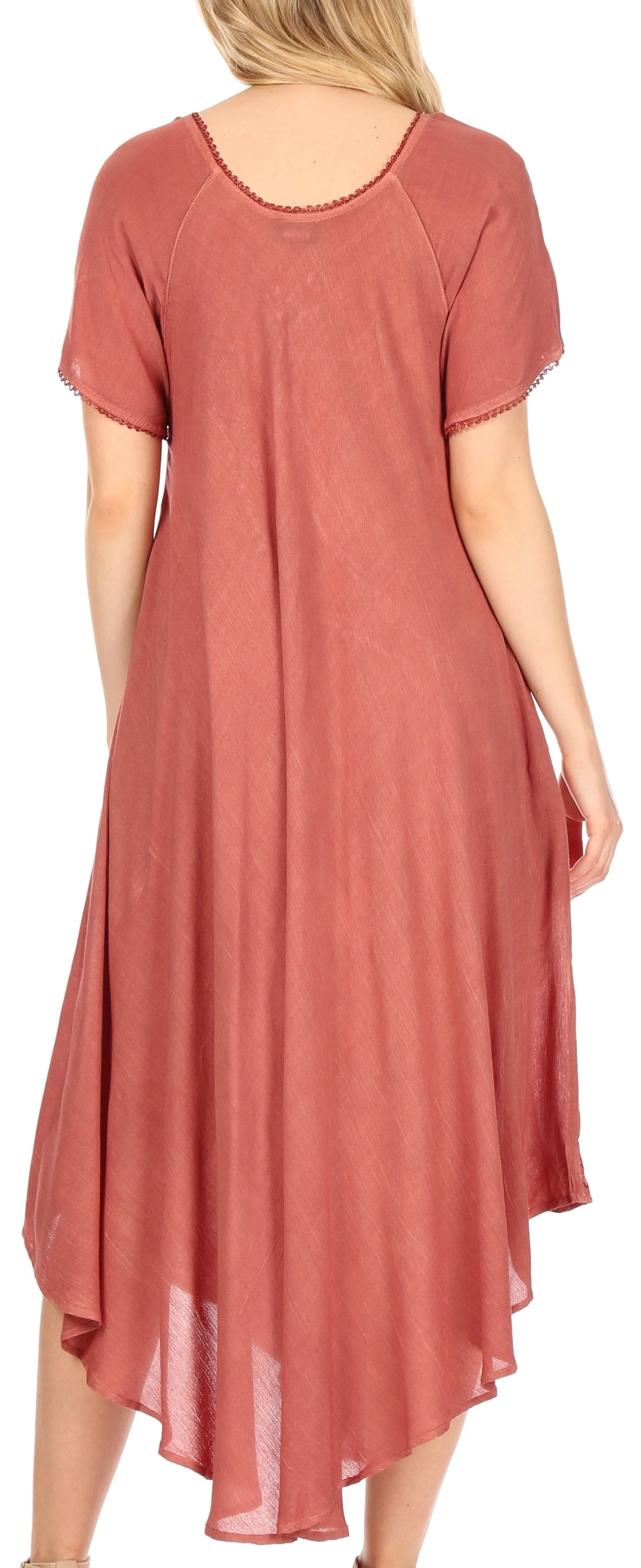 Sakkas Lilia Embroidered Lace Up Bodice Relaxed Fit  Maxi Sun Dress - Image 12