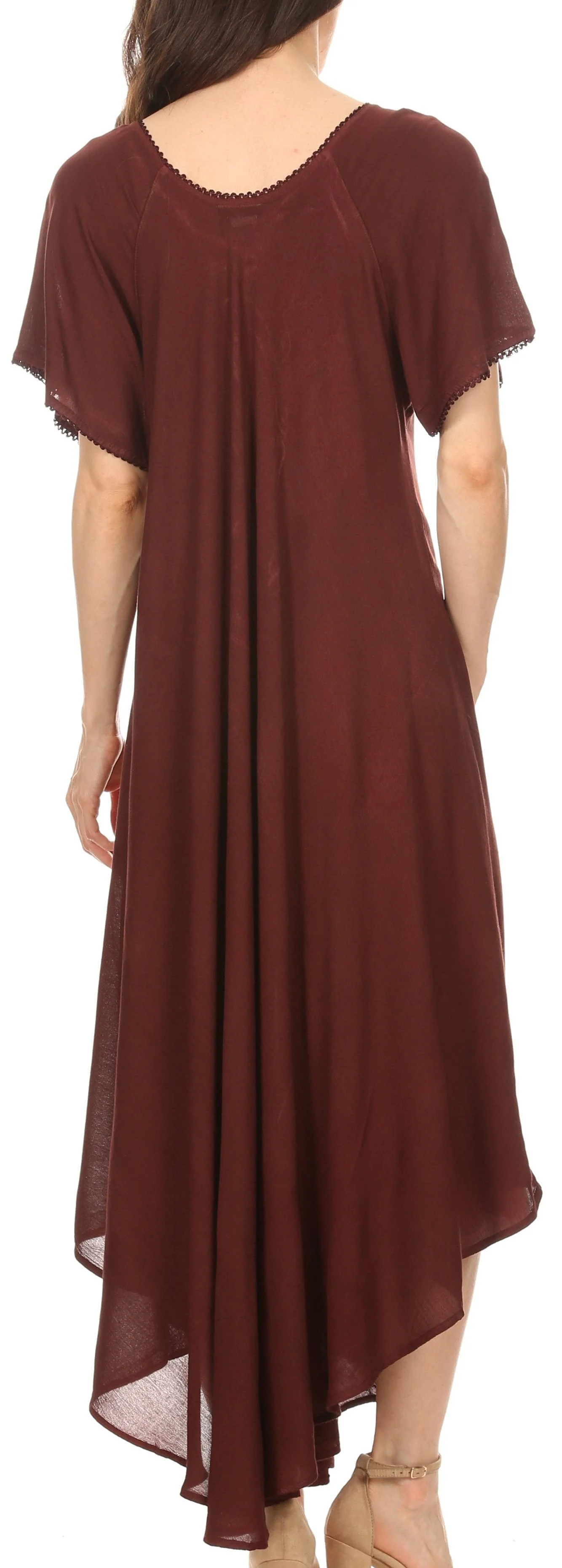Sakkas Lilia Embroidered Lace Up Bodice Relaxed Fit  Maxi Sun Dress - Image 42