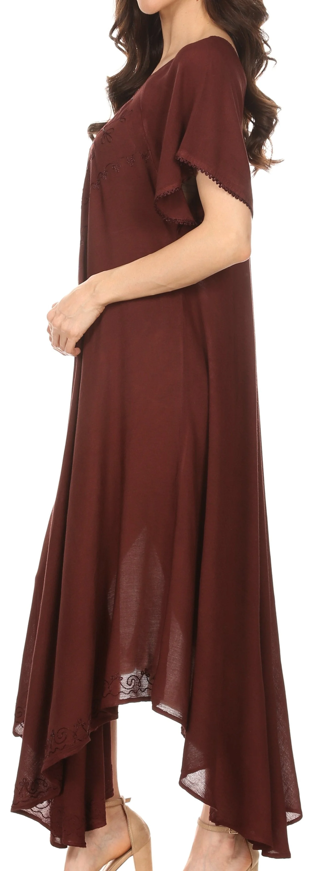 Sakkas Lilia Embroidered Lace Up Bodice Relaxed Fit  Maxi Sun Dress - Image 44