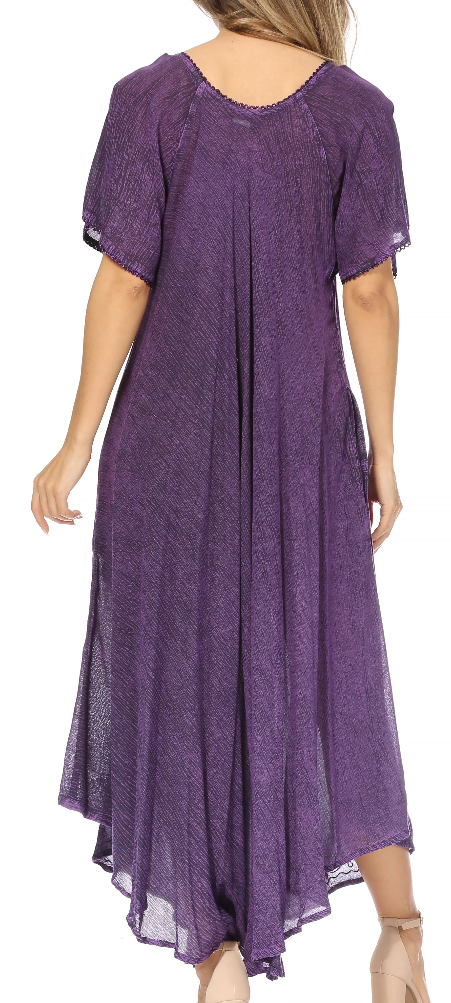 Sakkas Lilia Embroidered Lace Up Bodice Relaxed Fit  Maxi Sun Dress - Image 67