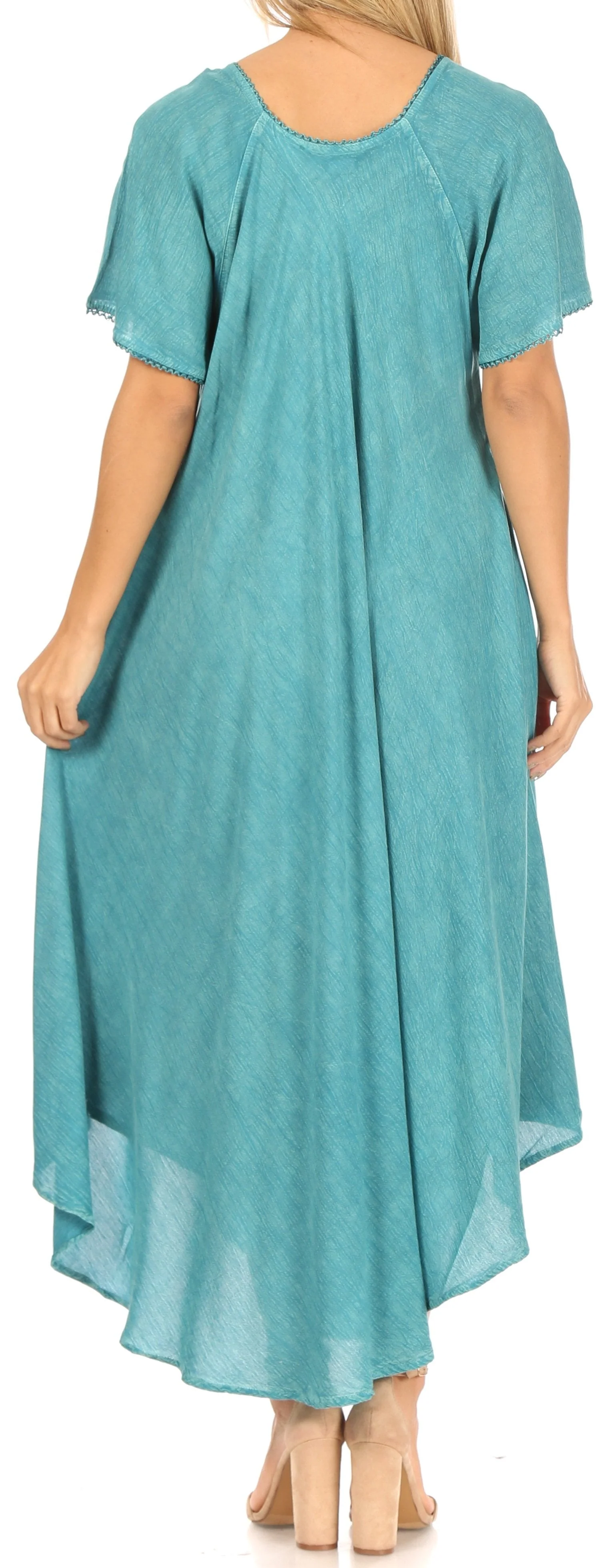 Sakkas Lilia Embroidered Lace Up Bodice Relaxed Fit  Maxi Sun Dress - Image 72