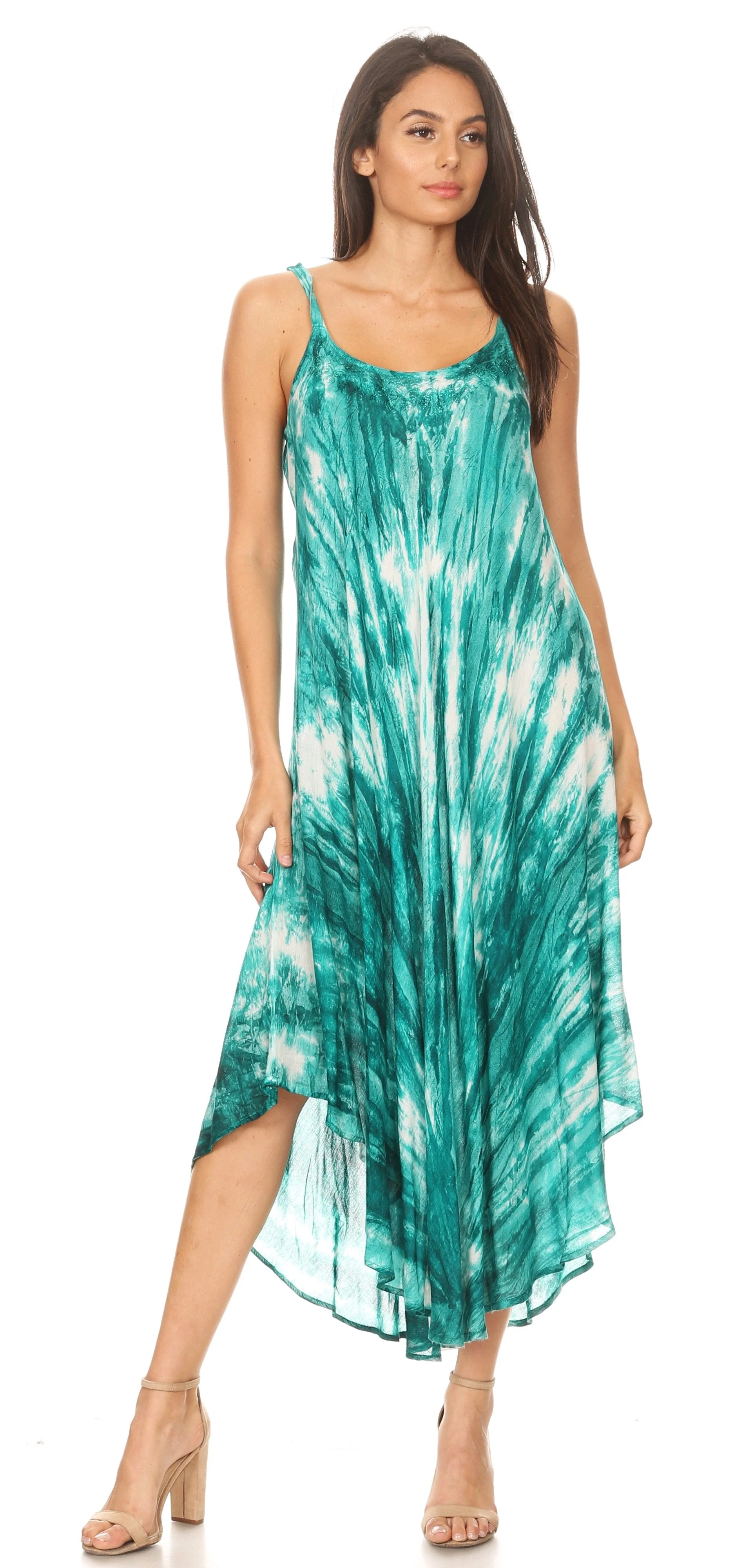 Sakkas Liz  Women's Maxi Loose Sleeveless Summer Casual Tank Dress Cover-up Caftan - Image 115