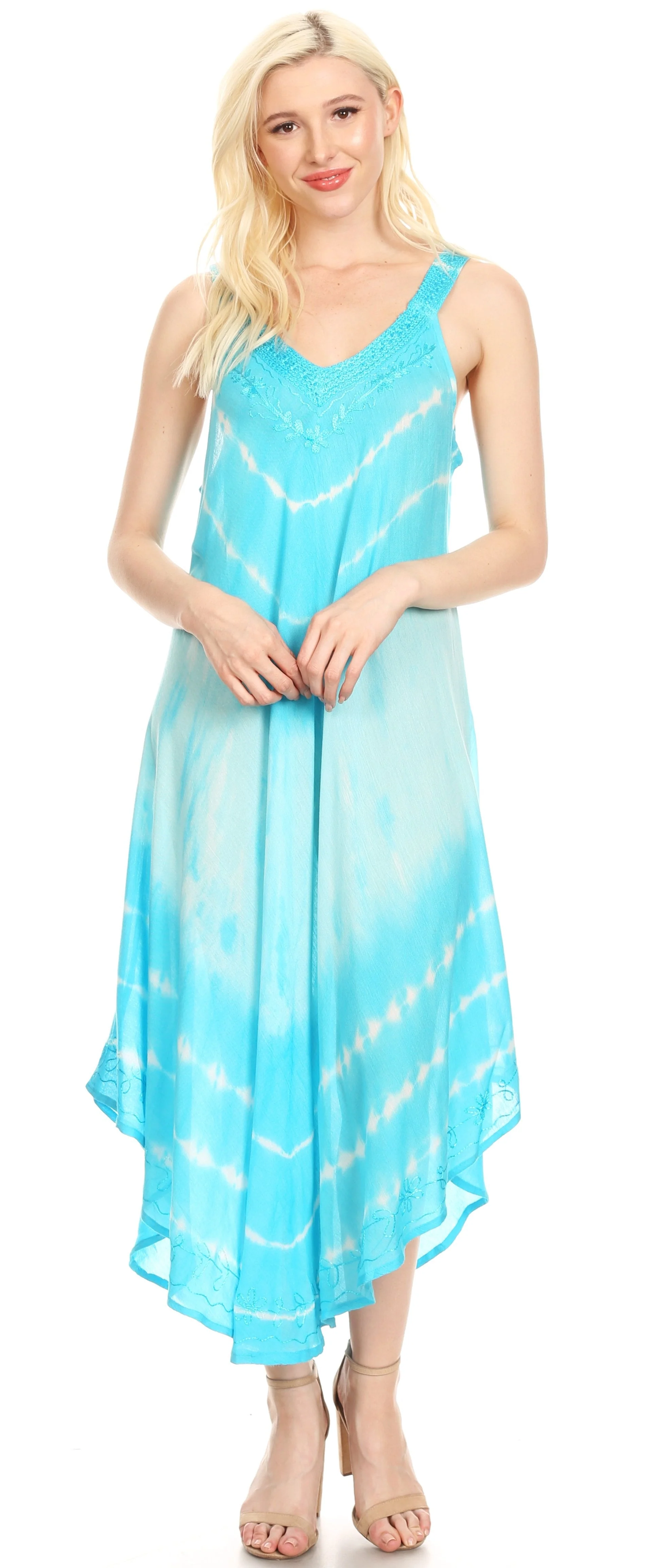 Sakkas Liz  Women's Maxi Loose Sleeveless Summer Casual Tank Dress Cover-up Caftan - Image 25