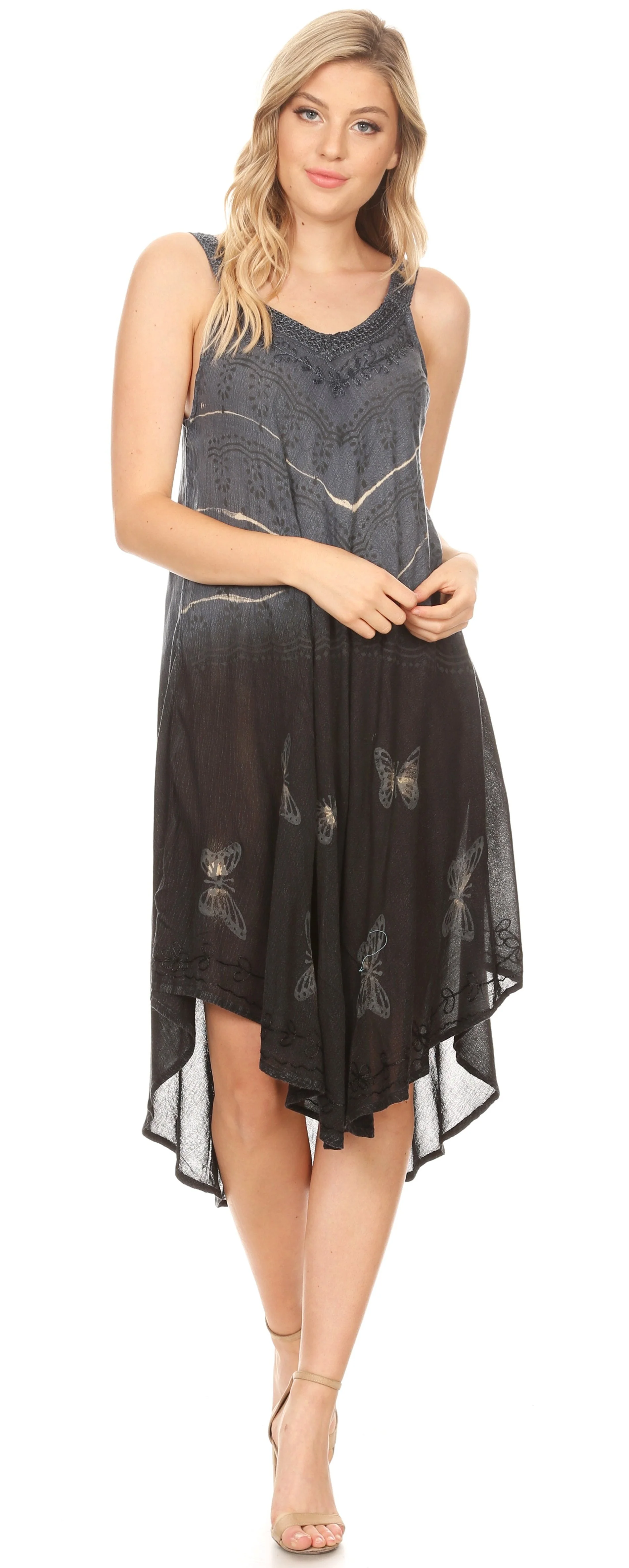Sakkas Liz  Women's Maxi Loose Sleeveless Summer Casual Tank Dress Cover-up Caftan - Image 35