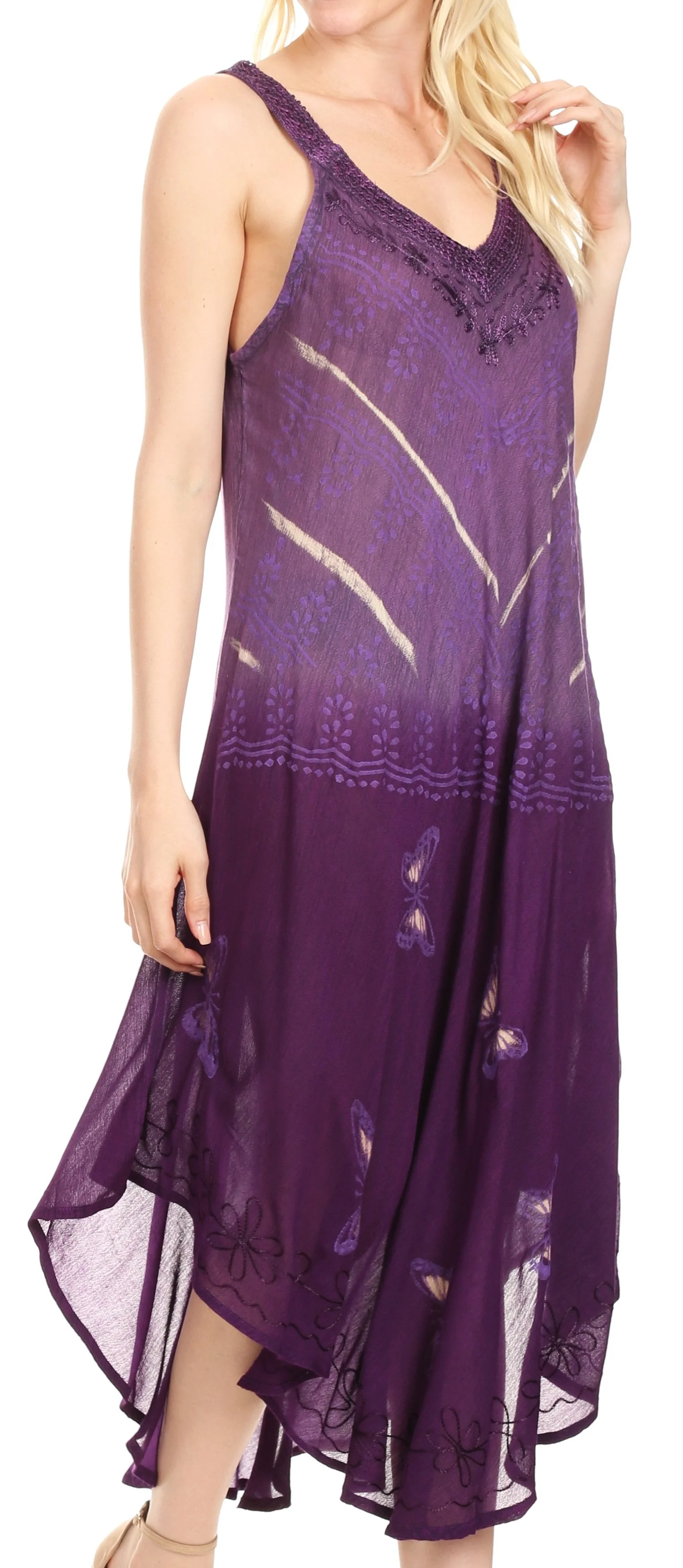 Sakkas Liz  Women's Maxi Loose Sleeveless Summer Casual Tank Dress Cover-up Caftan - Image 49