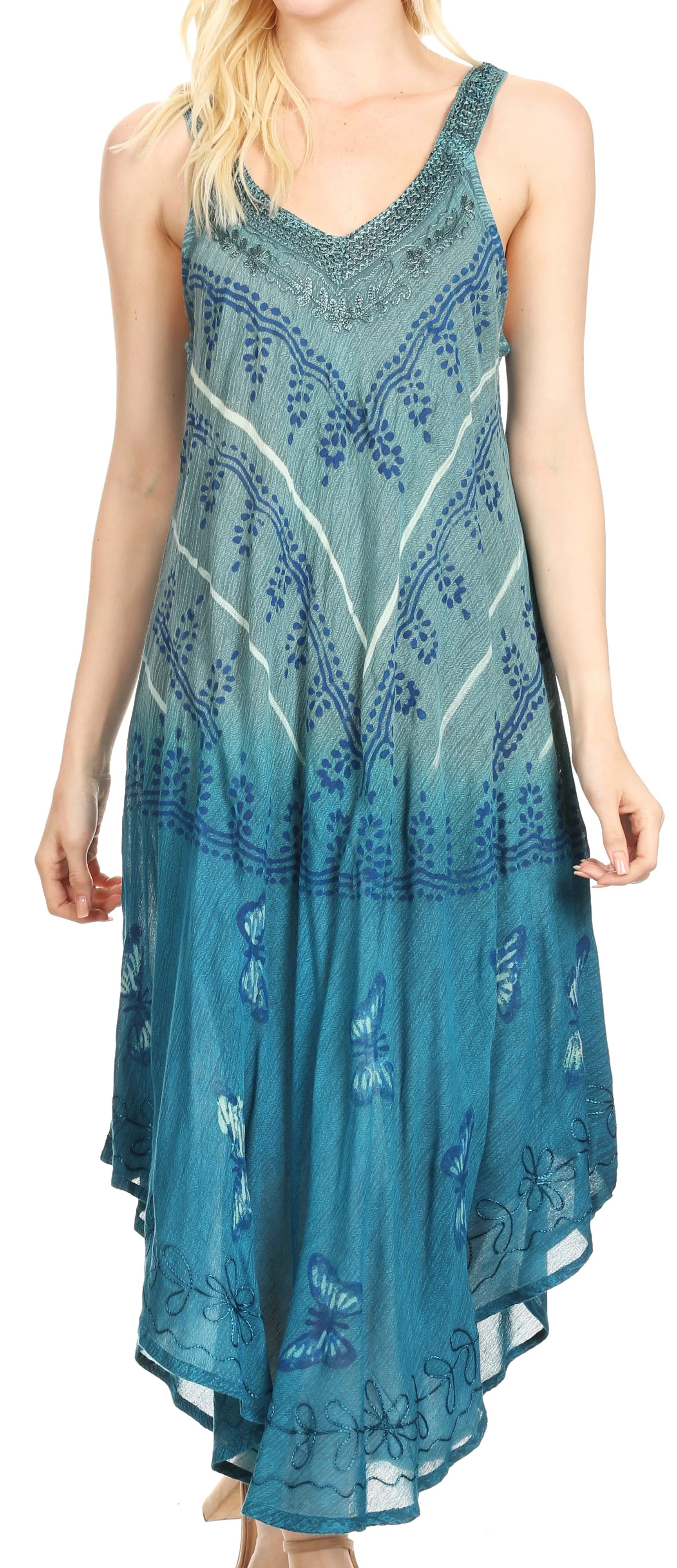 Sakkas Liz  Women's Maxi Loose Sleeveless Summer Casual Tank Dress Cover-up Caftan - Image 51