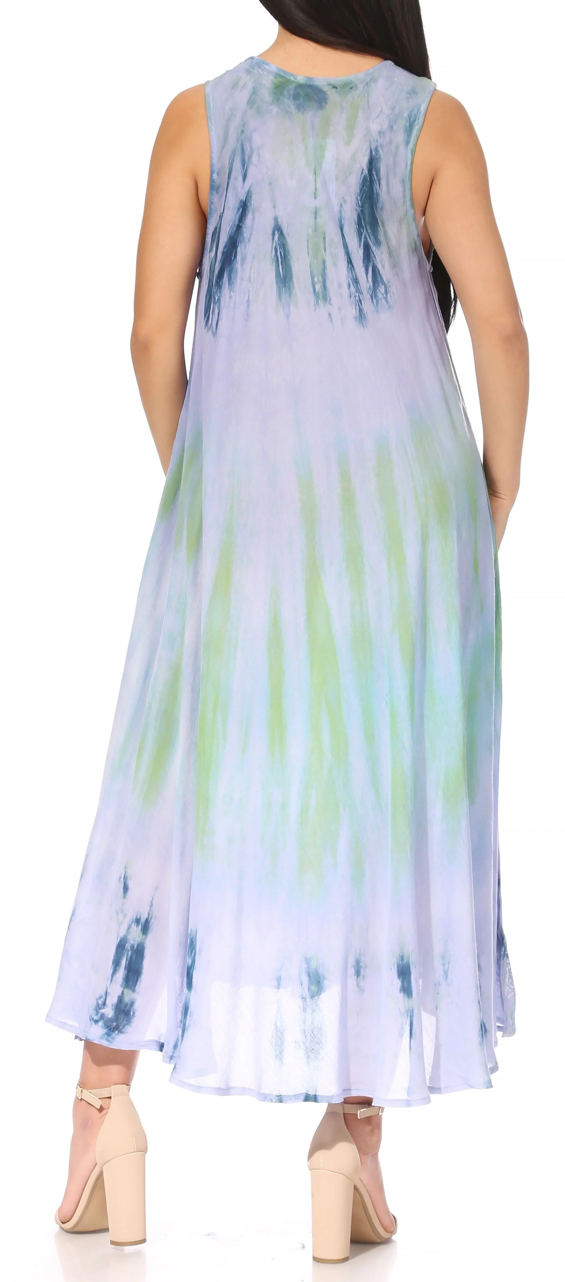 Sakkas Liza Women's Sleeveless Maxi Caftan Dress for Casual Summer Wear with Bohemian Flair and Handy Pockets - Image 12