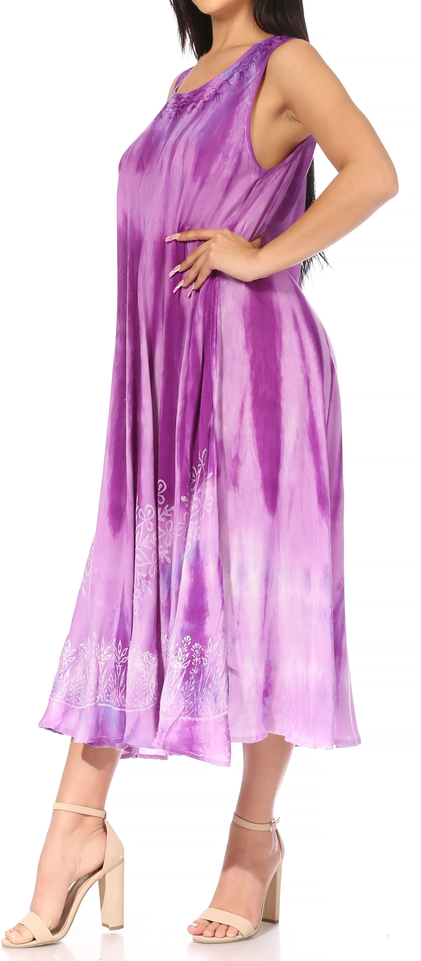 Sakkas Liza Women's Sleeveless Maxi Caftan Dress for Casual Summer Wear with Bohemian Flair and Handy Pockets - Image 23