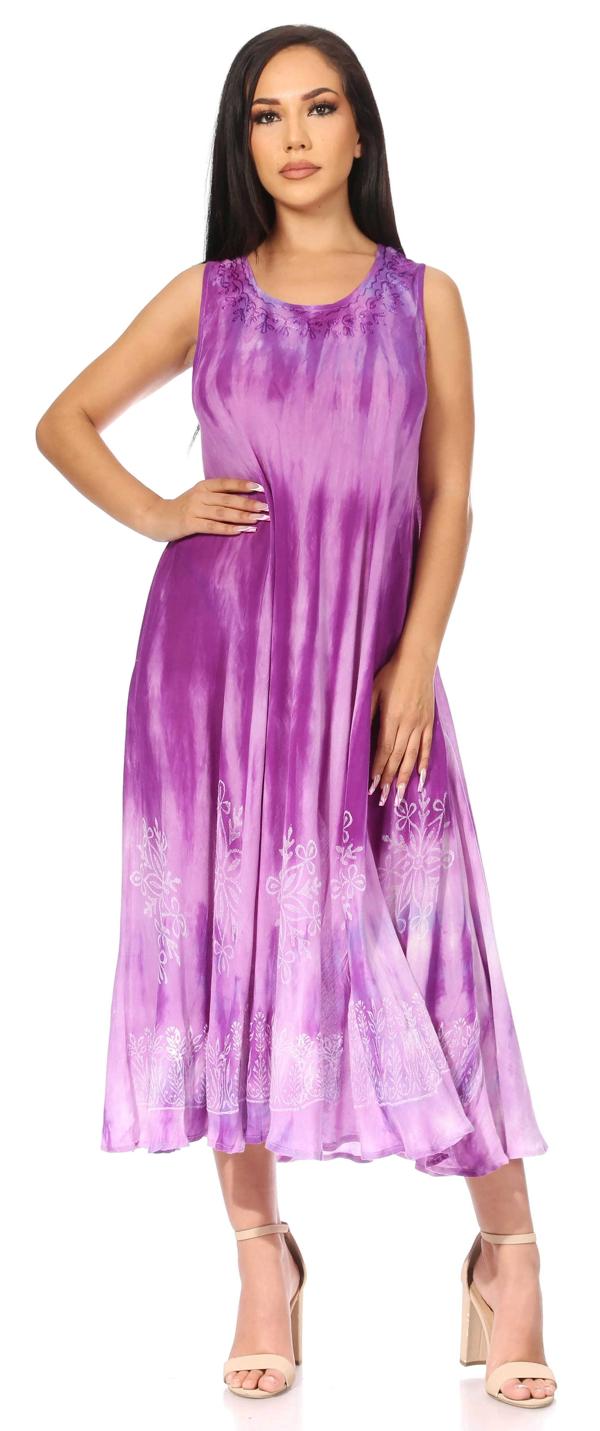 Sakkas Liza Women's Sleeveless Maxi Caftan Dress for Casual Summer Wear with Bohemian Flair and Handy Pockets - Image 25