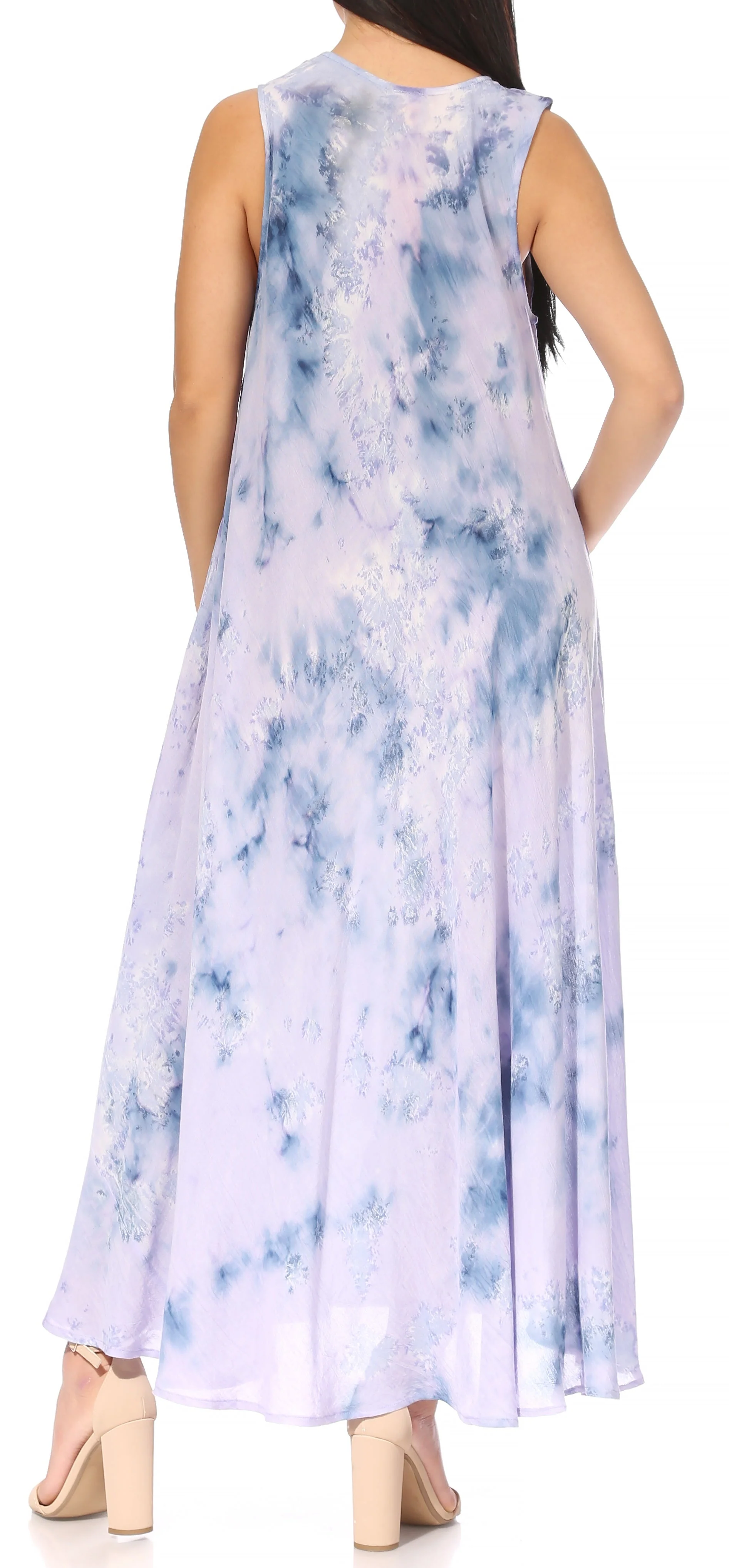 Sakkas Liza Women's Sleeveless Maxi Caftan Dress for Casual Summer Wear with Bohemian Flair and Handy Pockets - Image 32