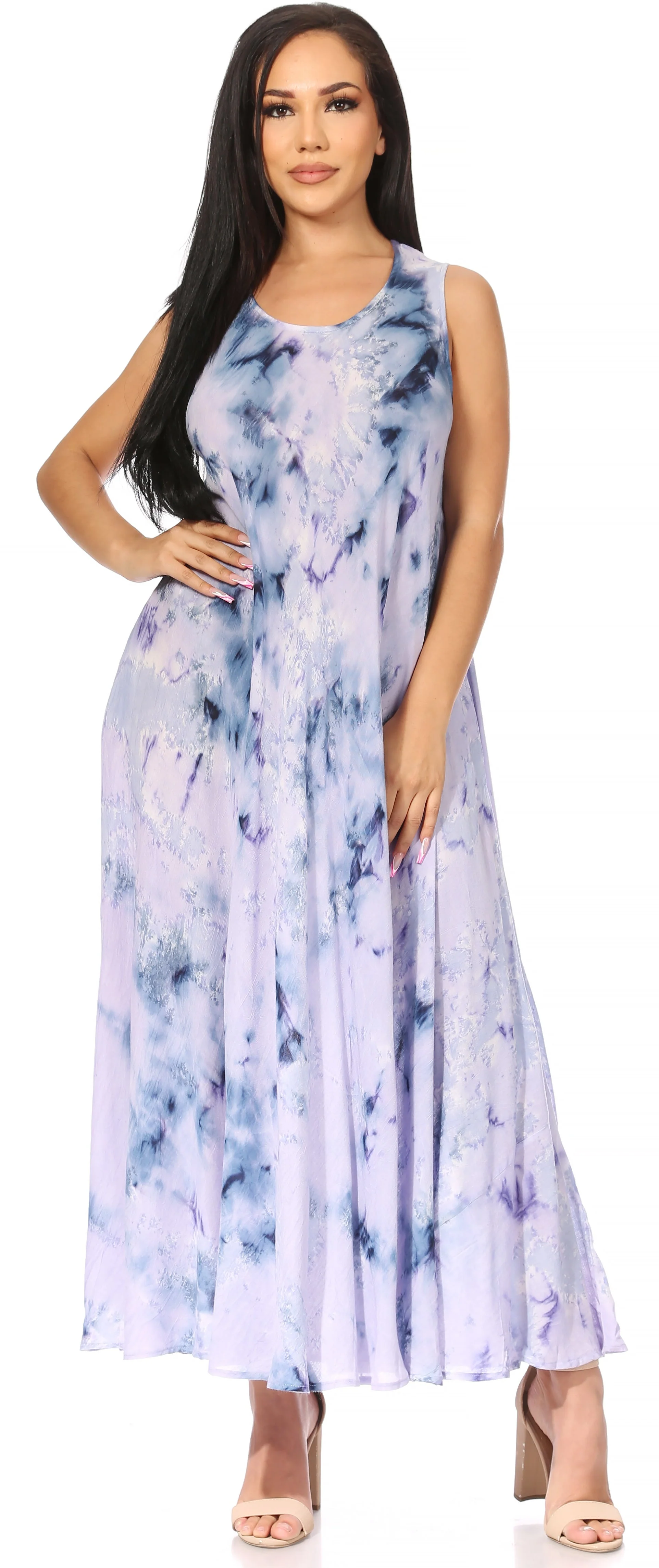 Sakkas Liza Women's Sleeveless Maxi Caftan Dress for Casual Summer Wear with Bohemian Flair and Handy Pockets - Image 35
