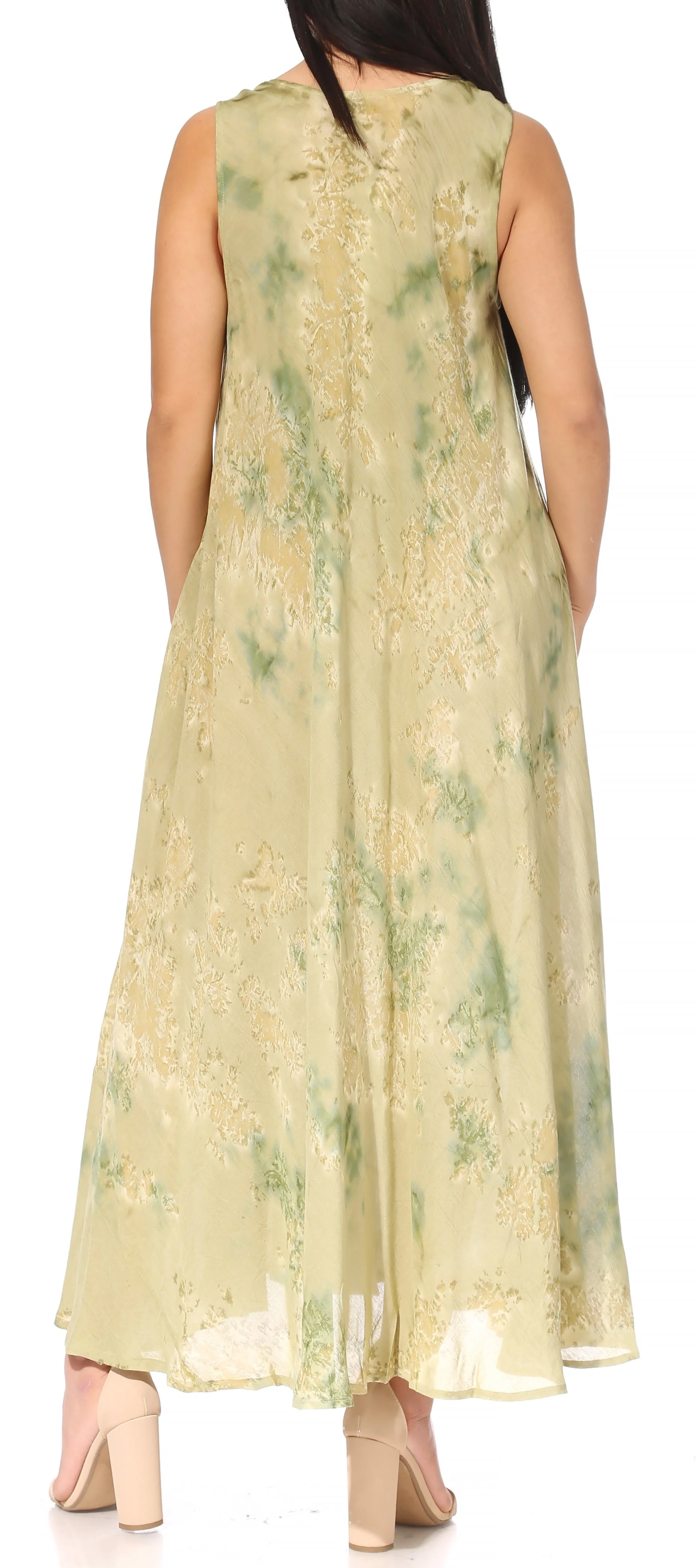 Sakkas Liza Women's Sleeveless Maxi Caftan Dress for Casual Summer Wear with Bohemian Flair and Handy Pockets - Image 47