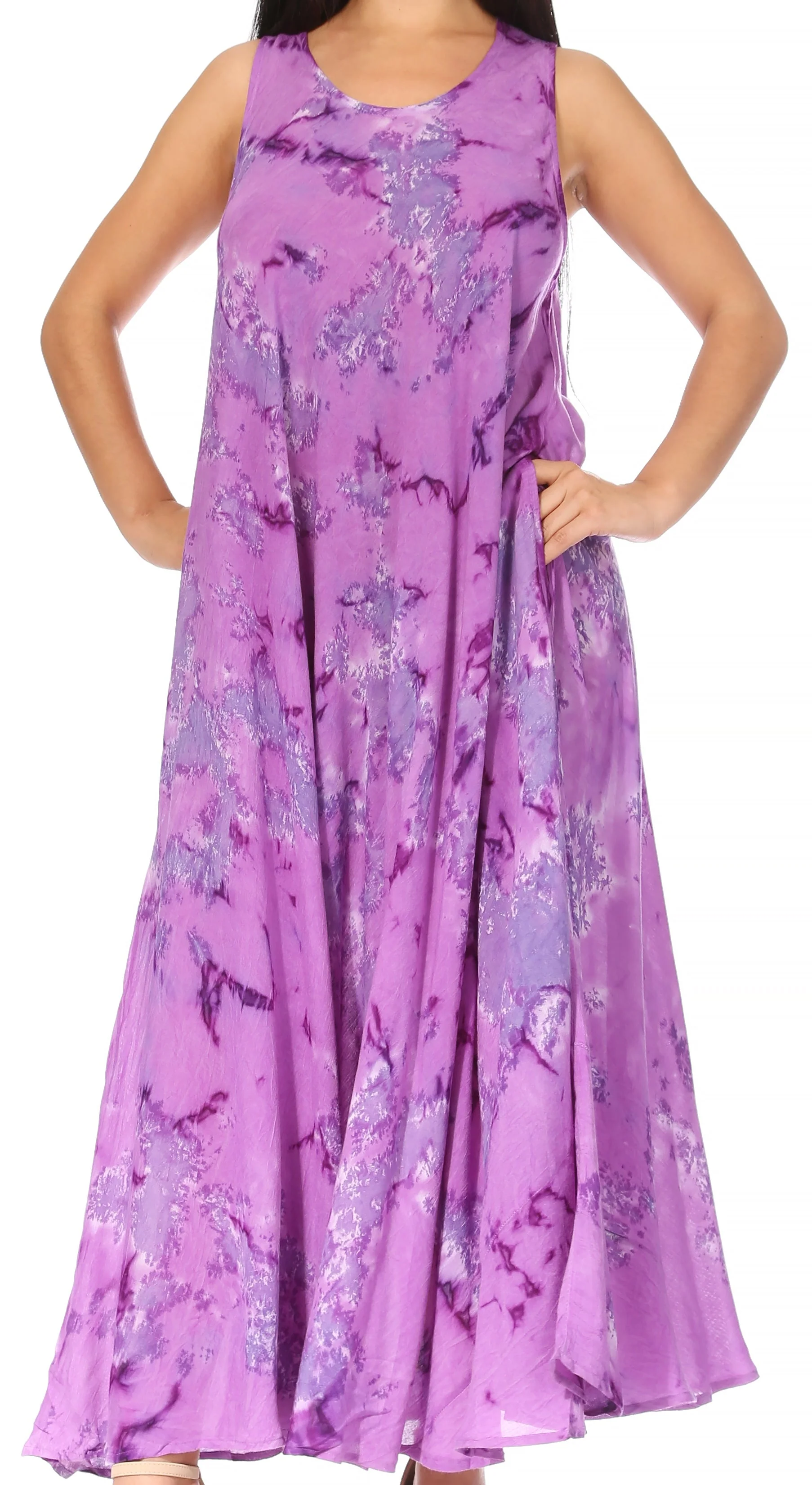 Sakkas Liza Women's Sleeveless Maxi Caftan Dress for Casual Summer Wear with Bohemian Flair and Handy Pockets - Image 51