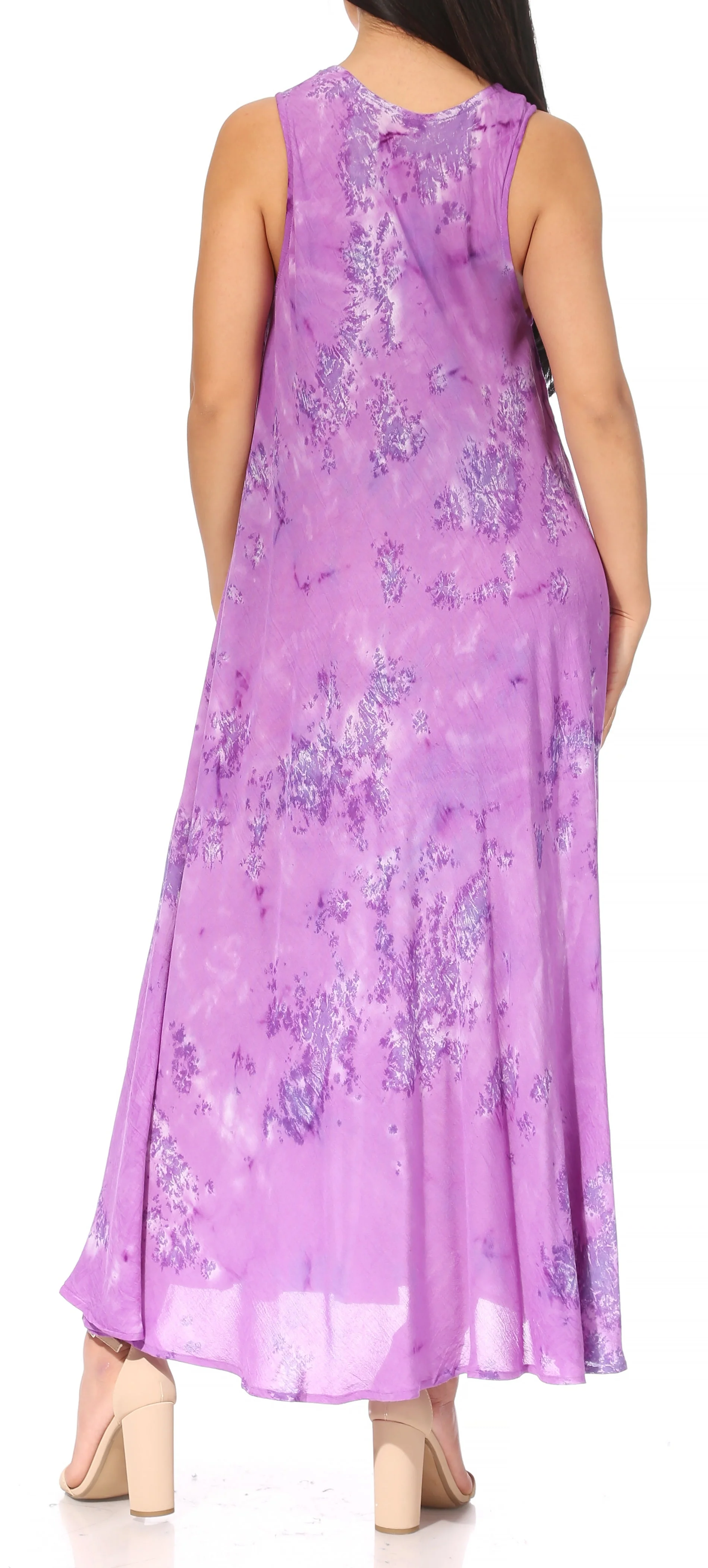 Sakkas Liza Women's Sleeveless Maxi Caftan Dress for Casual Summer Wear with Bohemian Flair and Handy Pockets - Image 52