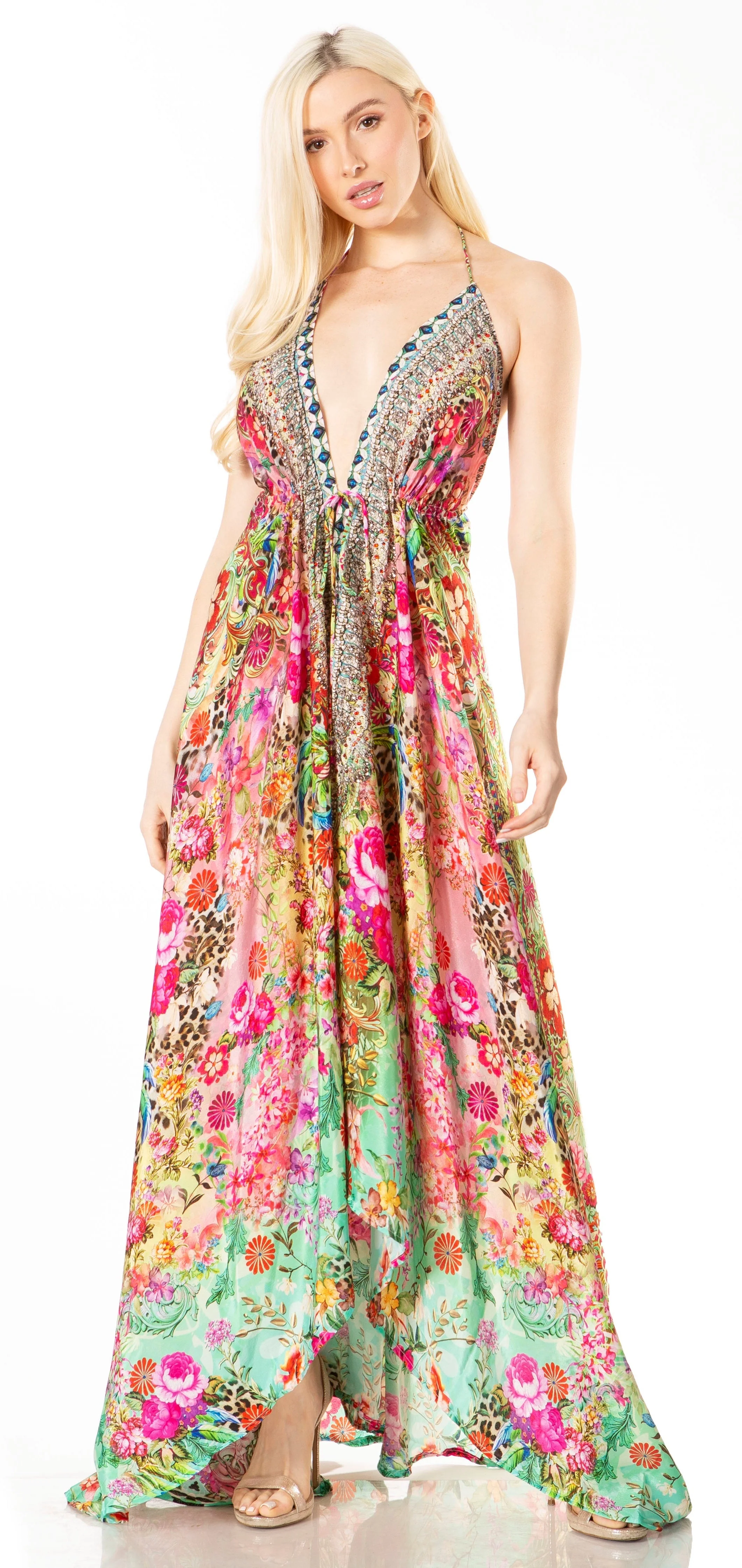 Sakkas Lizi 2 Women's High-Low Halter Maxi Dress for Beach and Vacation Parties - Image 130