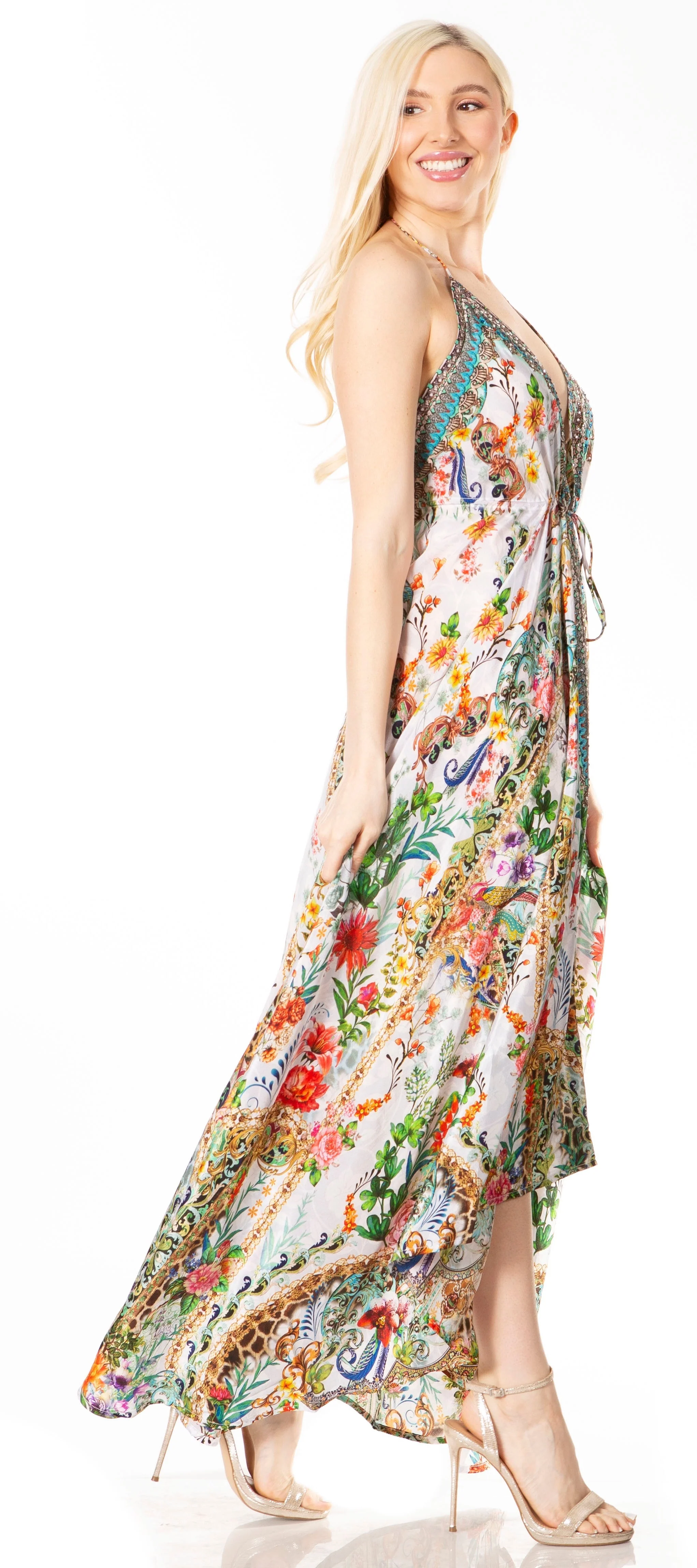Sakkas Lizi 2 Women's High-Low Halter Maxi Dress for Beach and Vacation Parties - Image 134