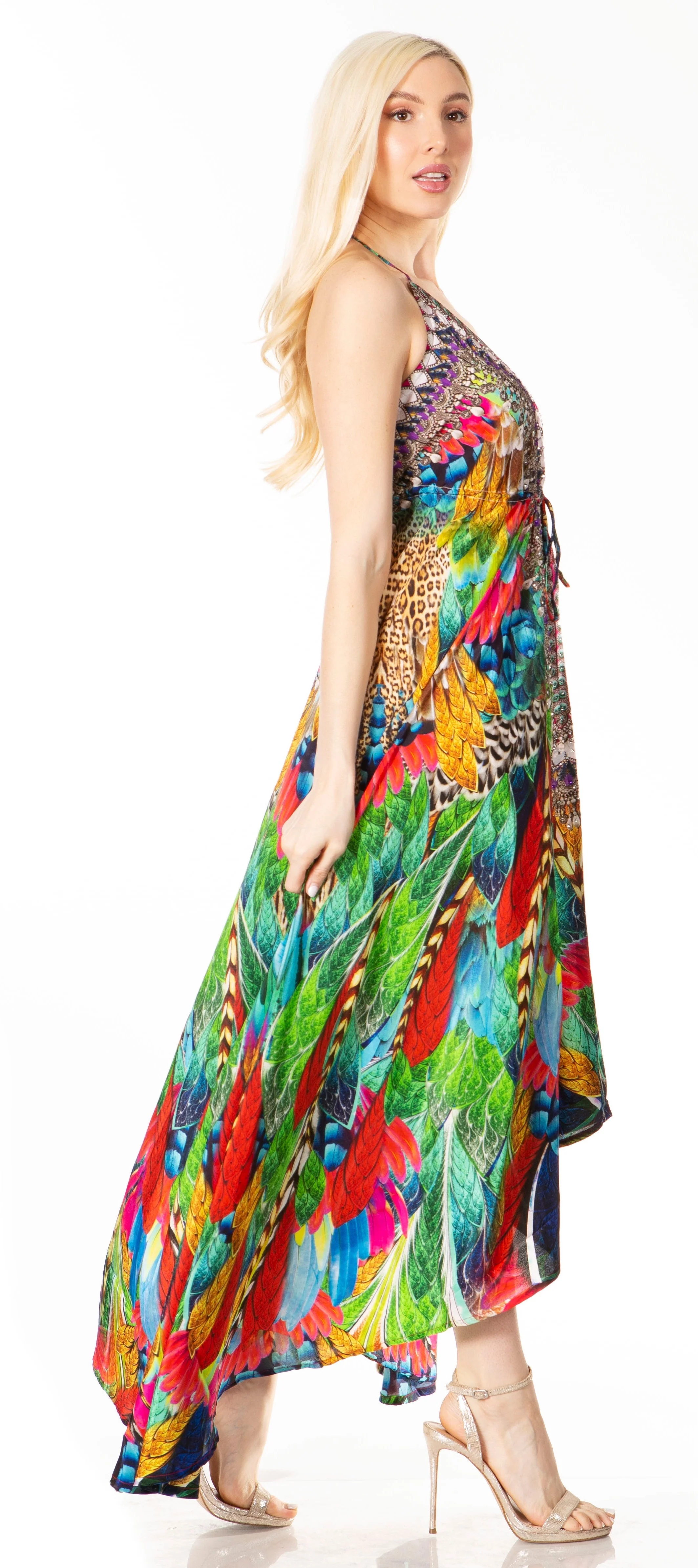 Sakkas Lizi 2 Women's High-Low Halter Maxi Dress for Beach and Vacation Parties - Image 144