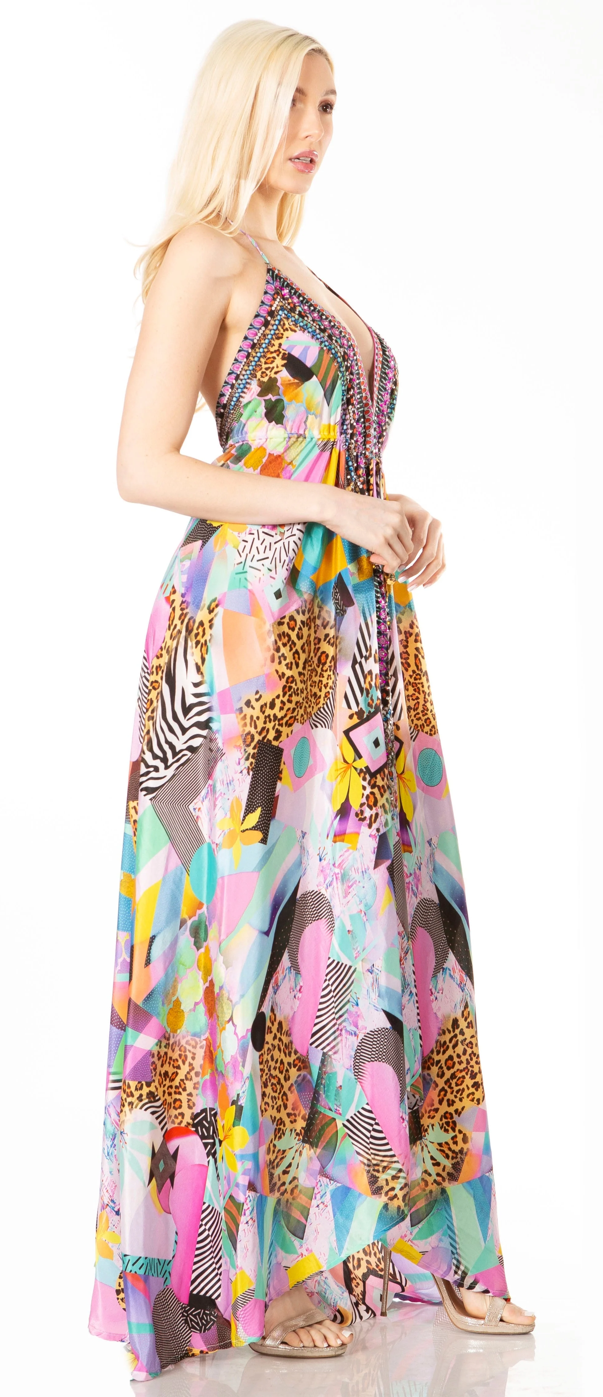 Sakkas Lizi 2 Women's High-Low Halter Maxi Dress for Beach and Vacation Parties - Image 159