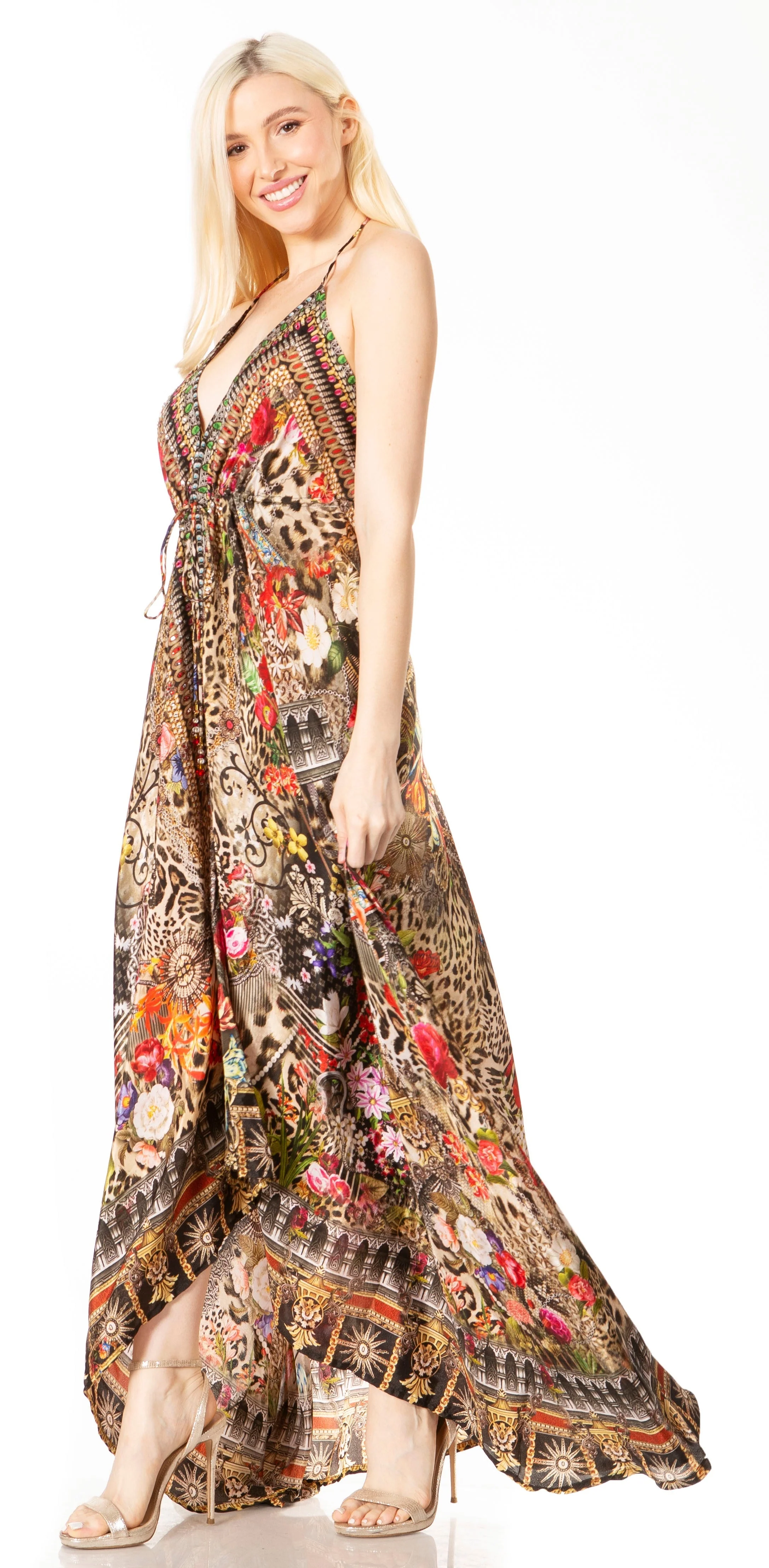 Sakkas Lizi 2 Women's High-Low Halter Maxi Dress for Beach and Vacation Parties - Image 163