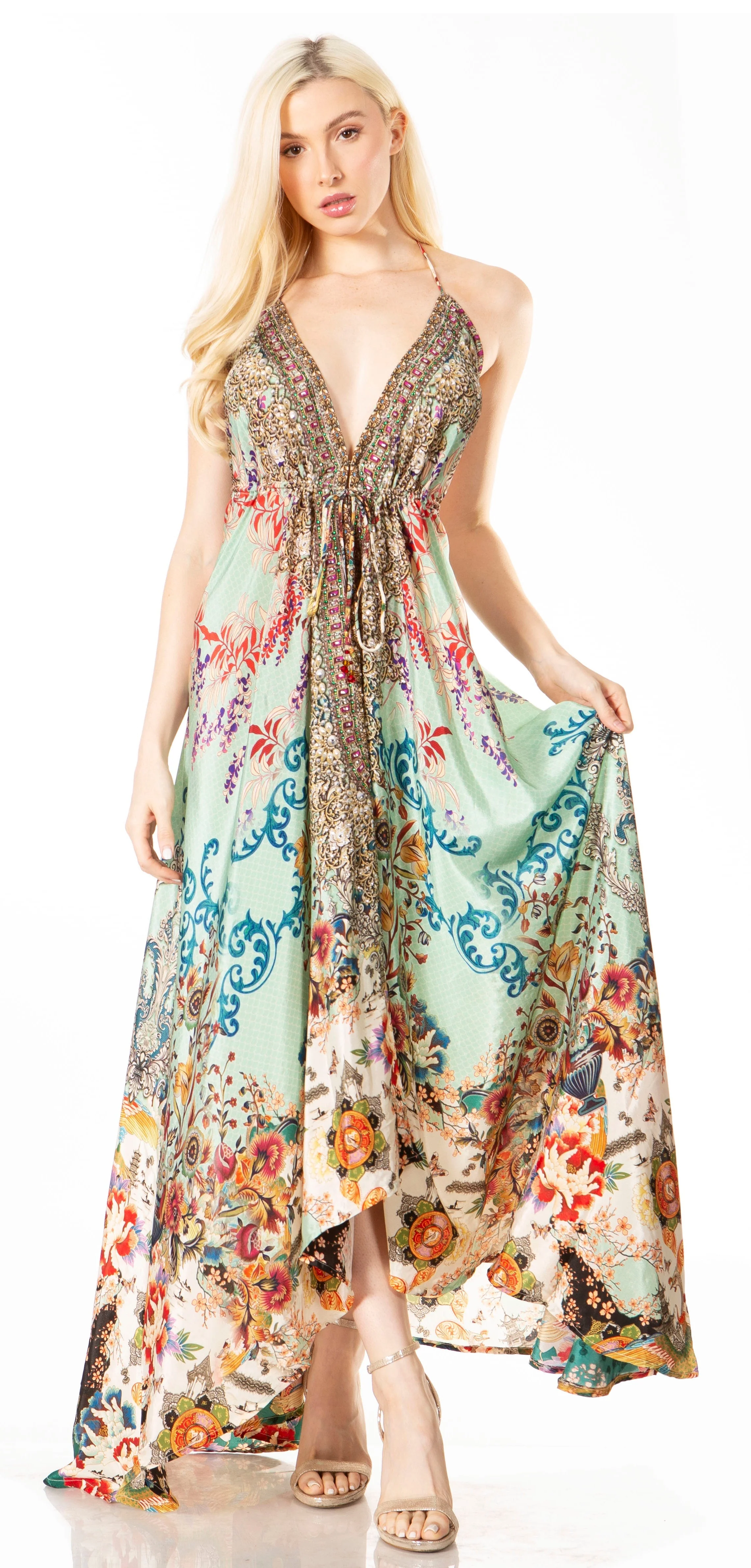 Sakkas Lizi 2 Women's High-Low Halter Maxi Dress for Beach and Vacation Parties - Image 26