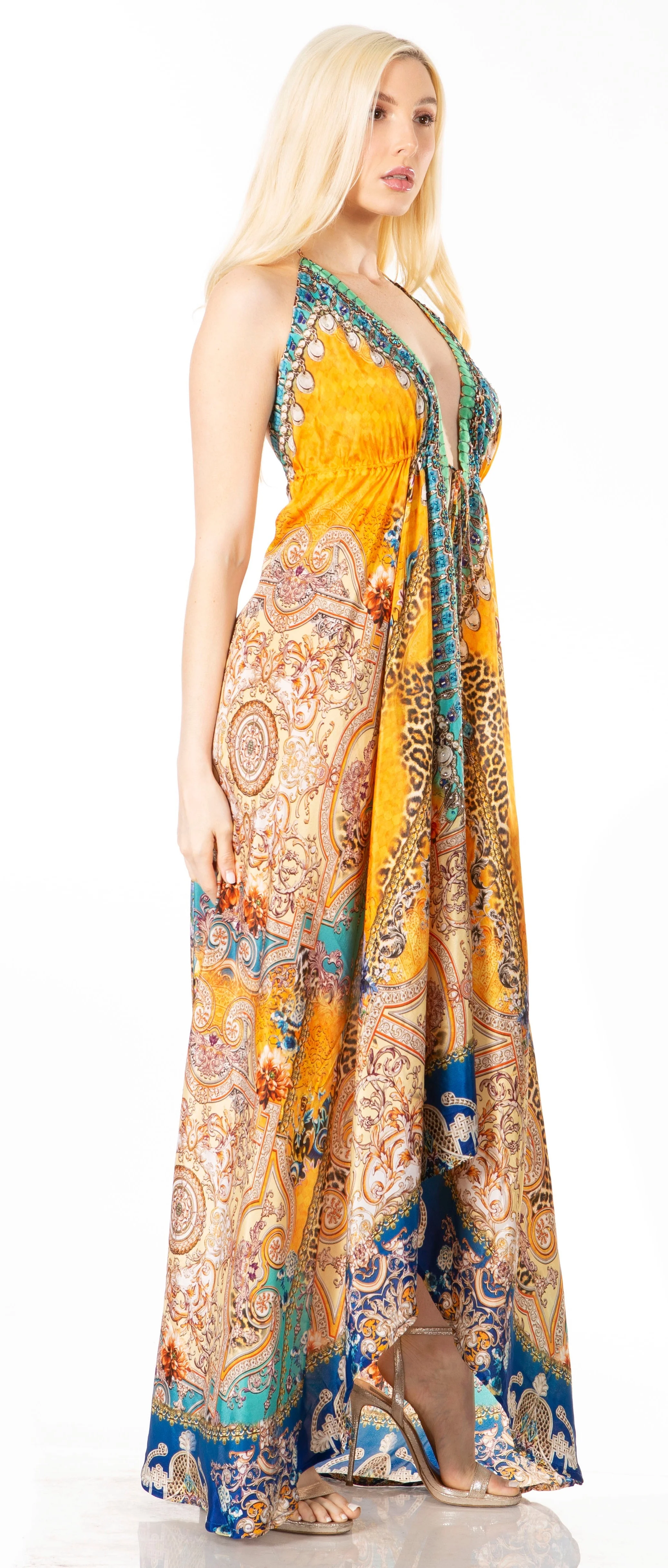Sakkas Lizi 2 Women's High-Low Halter Maxi Dress for Beach and Vacation Parties - Image 3