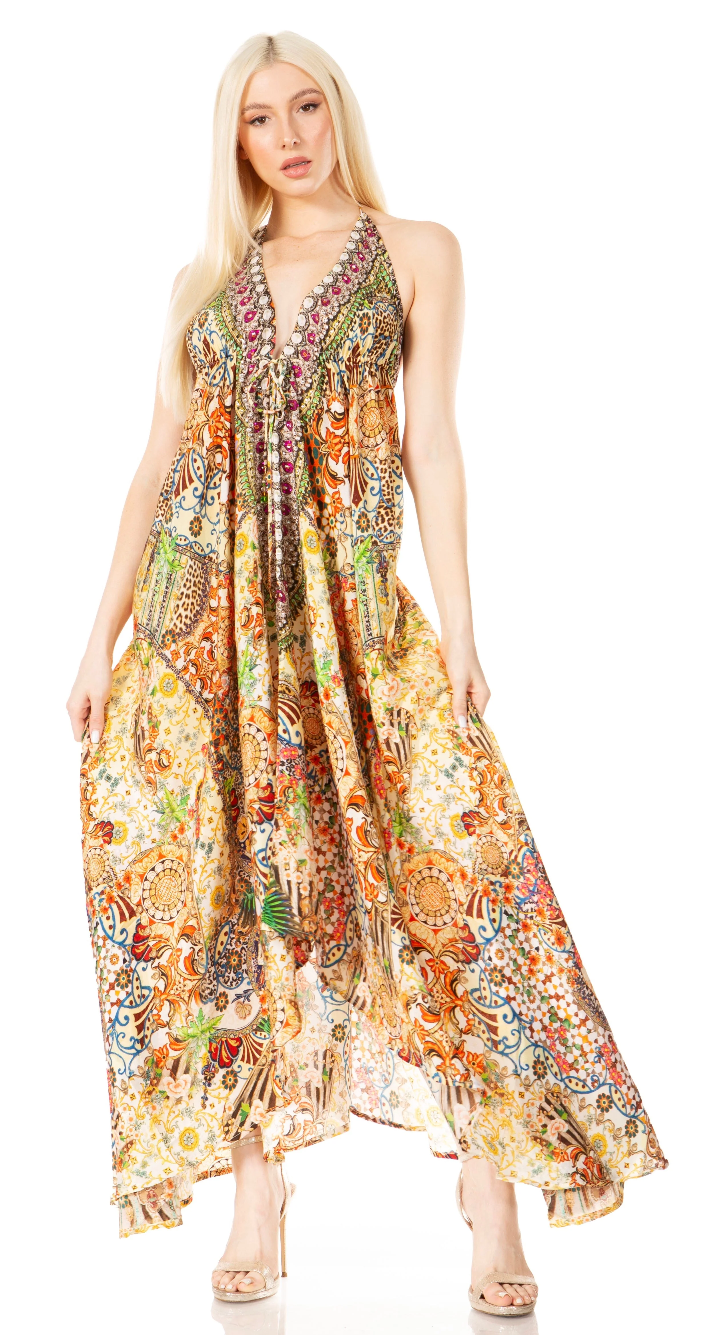 Sakkas Lizi 2 Women's High-Low Halter Maxi Dress for Beach and Vacation Parties - Image 55