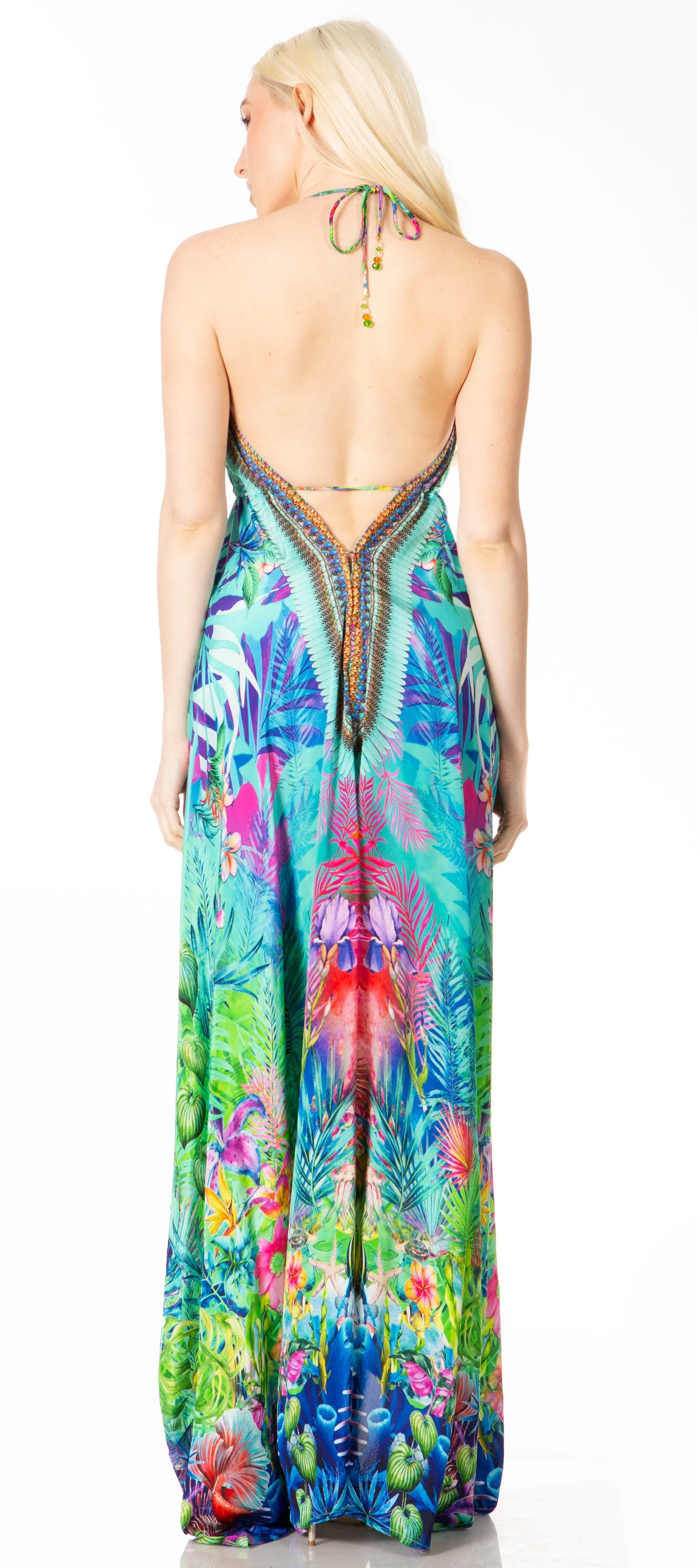 Sakkas Lizi 2 Women's High-Low Halter Maxi Dress for Beach and Vacation Parties - Image 82