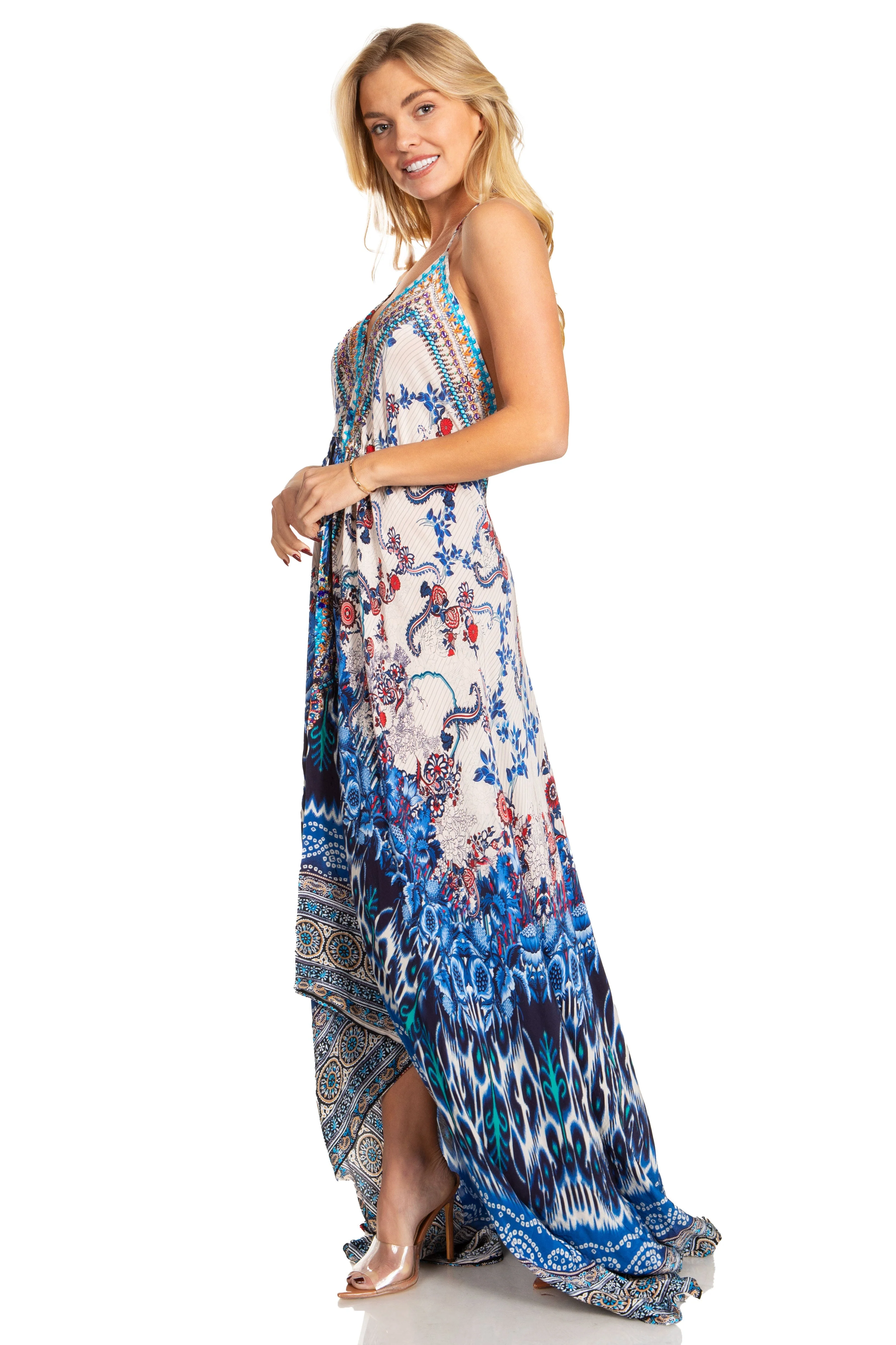 Sakkas Lizi 2025 Womens Maxi High-low Halter Handkerchief Long Dress Beach Party - Image 108