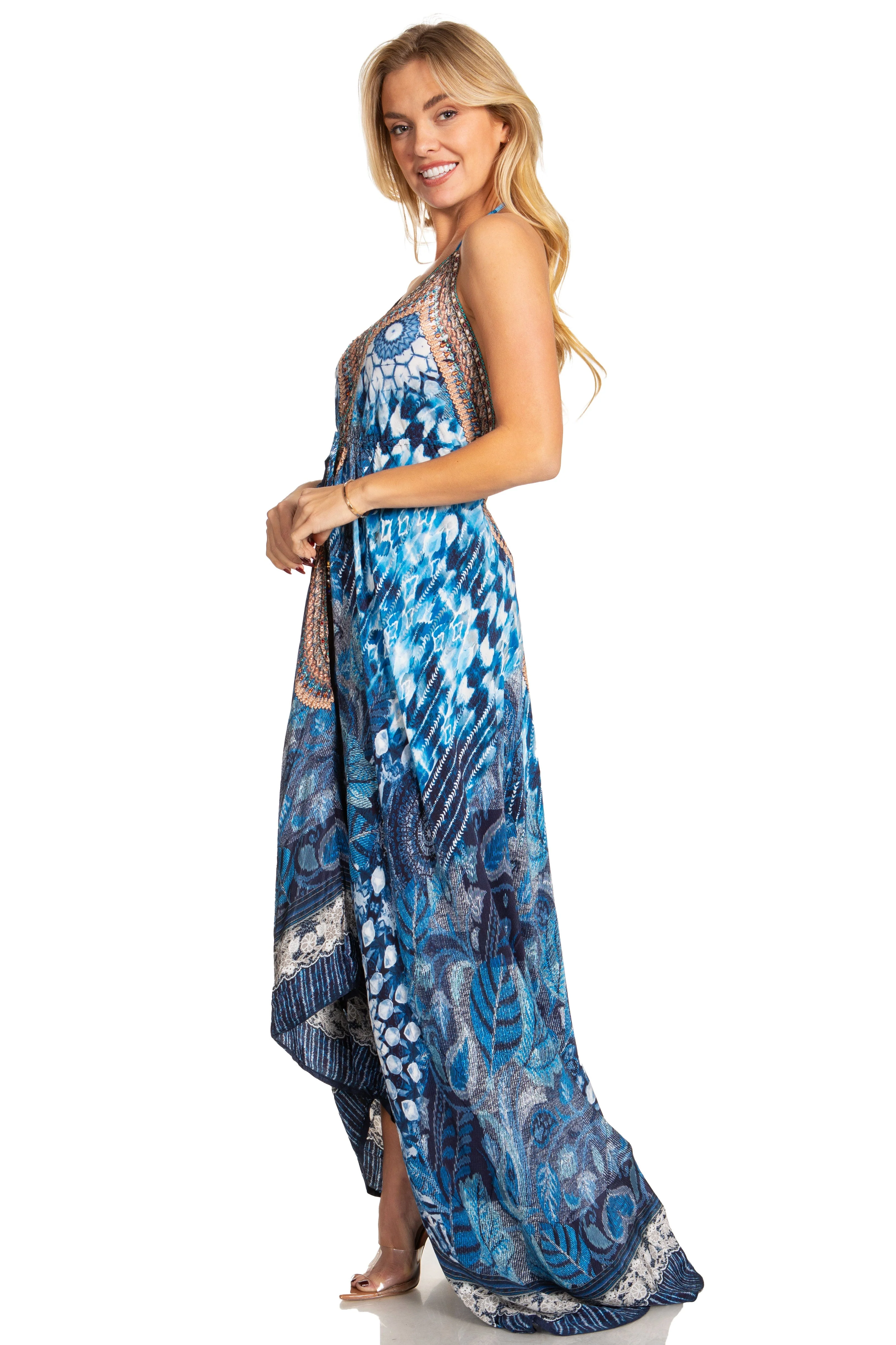 Sakkas Lizi 2025 Womens Maxi High-low Halter Handkerchief Long Dress Beach Party - Image 113
