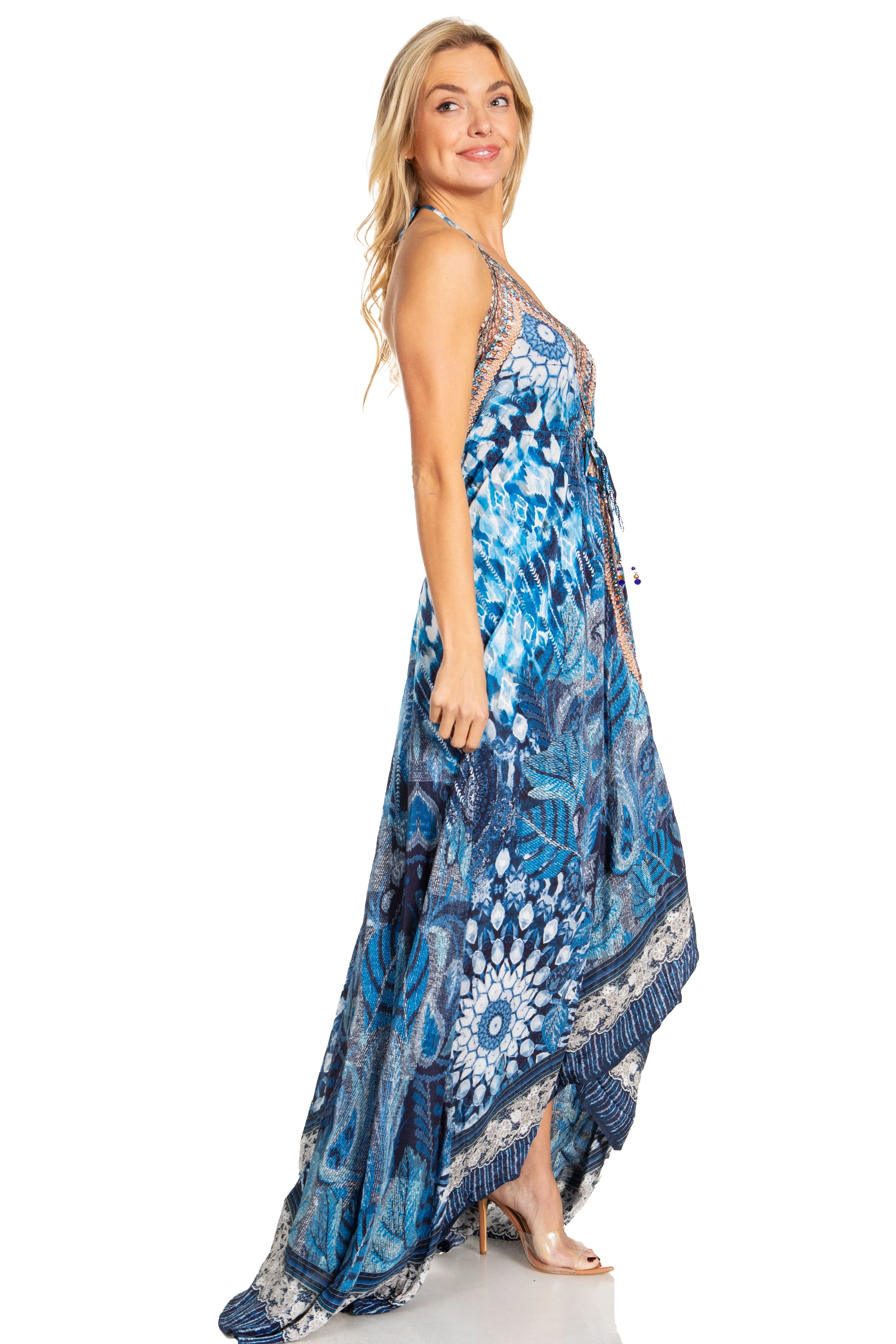 Sakkas Lizi 2025 Womens Maxi High-low Halter Handkerchief Long Dress Beach Party - Image 114
