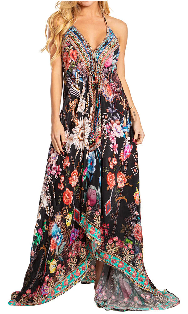 Sakkas Lizi 2025 Womens Maxi High-low Halter Handkerchief Long Dress Beach Party - Image 126