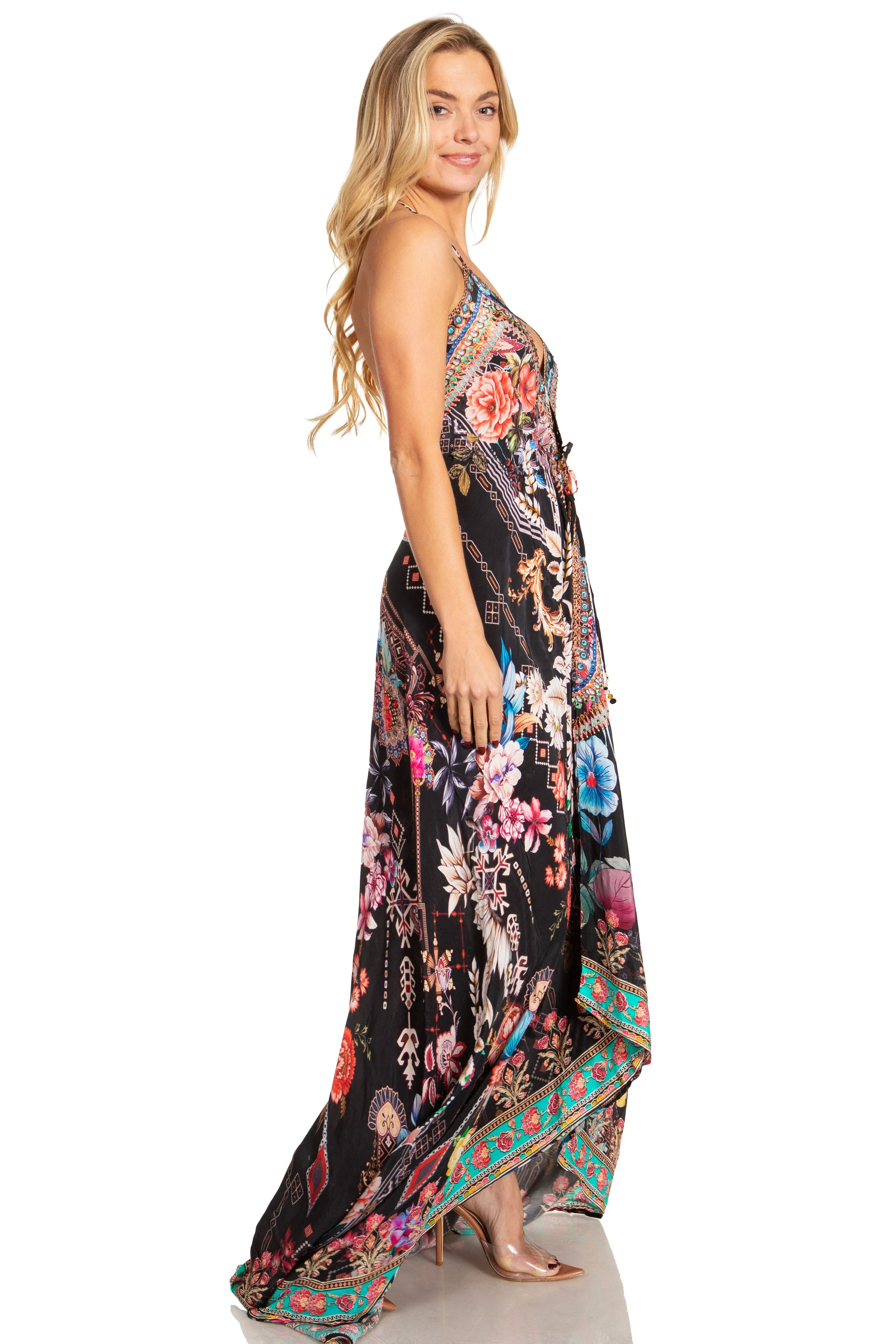 Sakkas Lizi 2025 Womens Maxi High-low Halter Handkerchief Long Dress Beach Party - Image 129